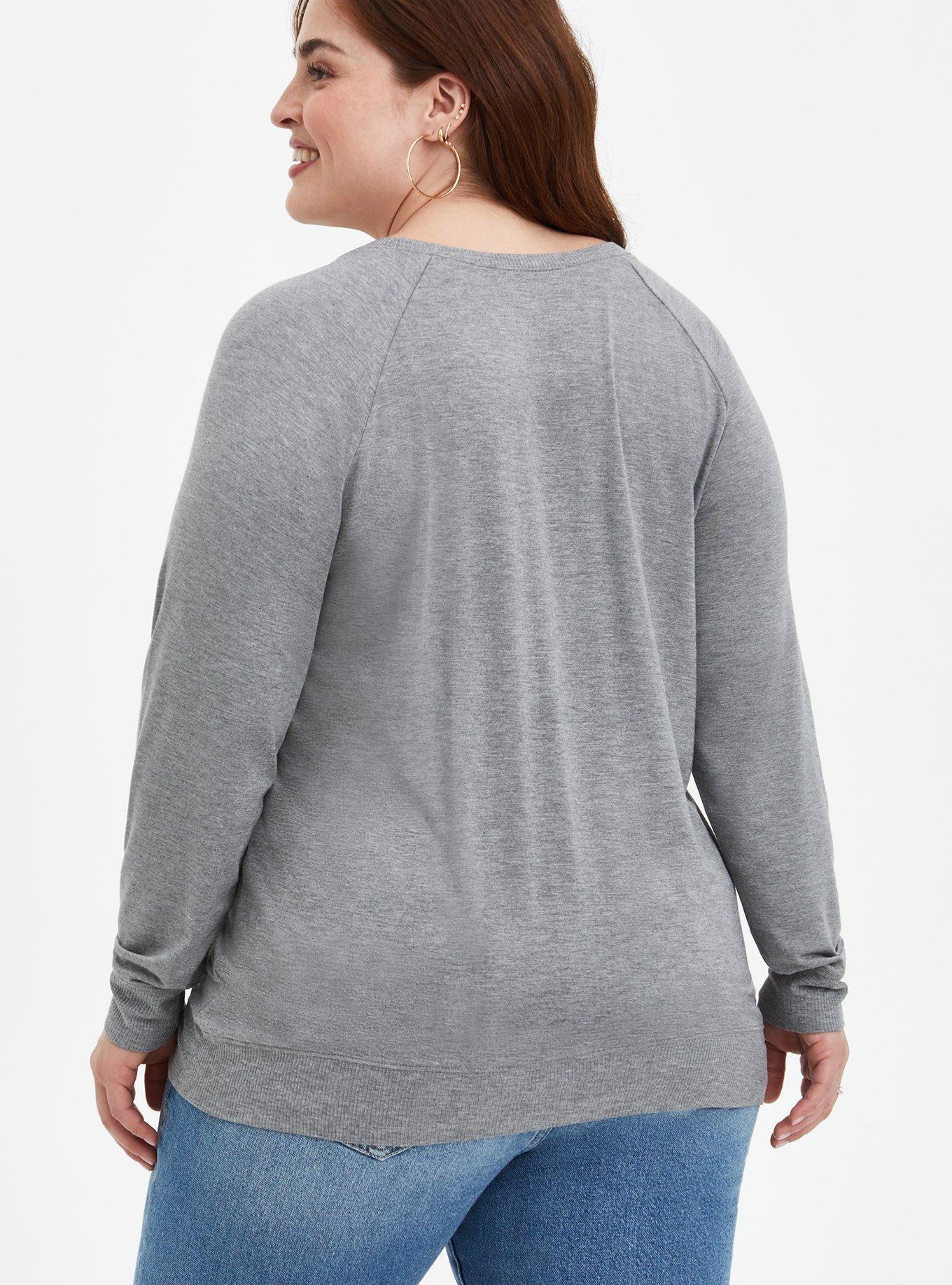 Plus Size Super Soft Define Sarcasm Grey Raglan, MEDIUM HEATHER GREY, alternate