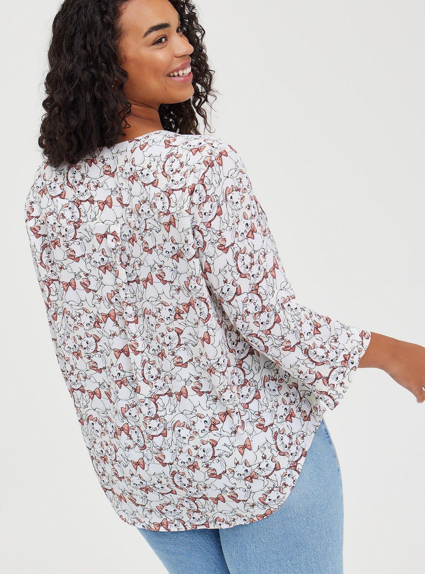 Plus Size Harper Pullover Blouse - Disney Aristocats Georgette Marie White, MULTI, alternate