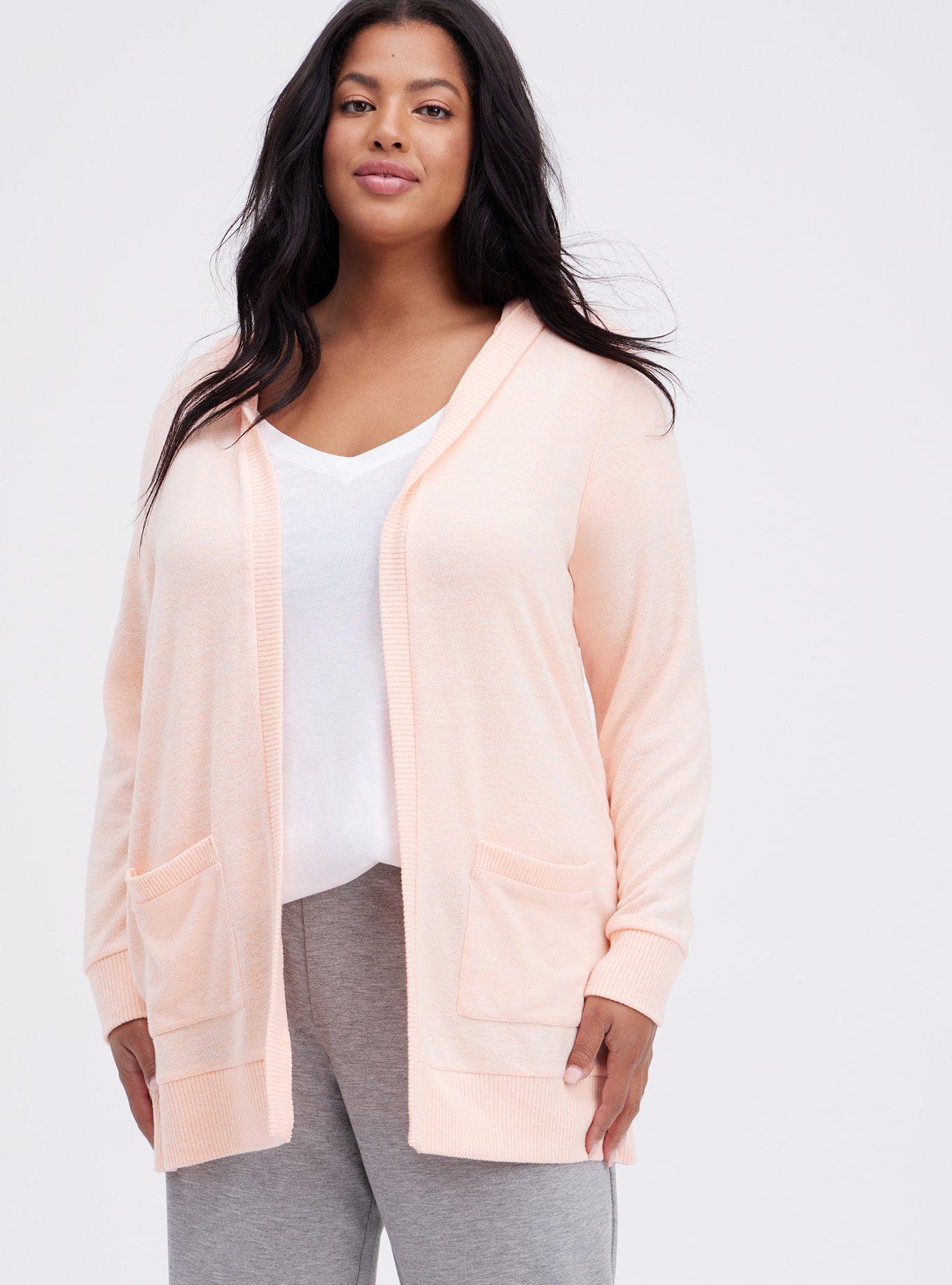 Long plush online cardigan