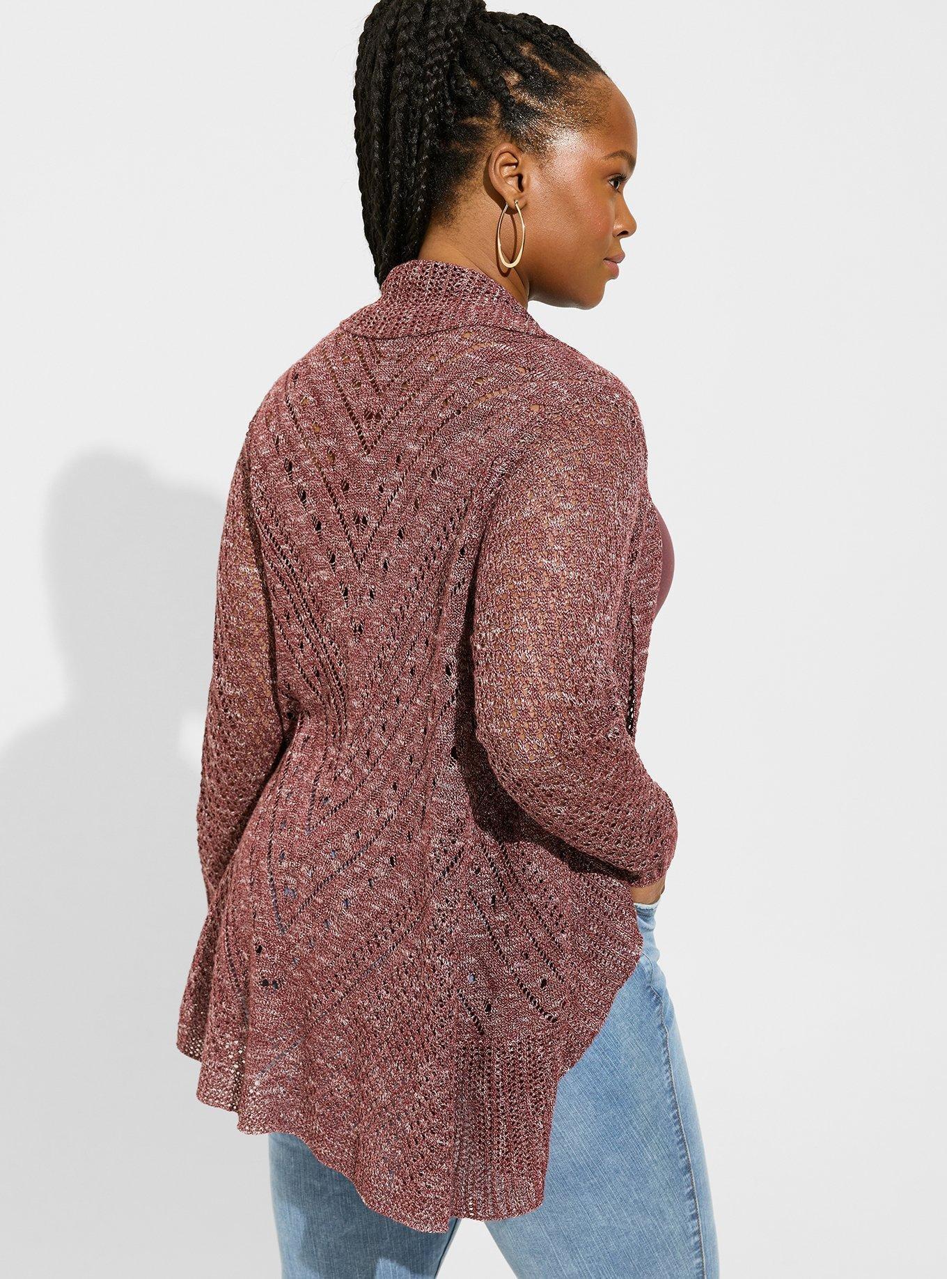 Red on sale pointelle cardigan