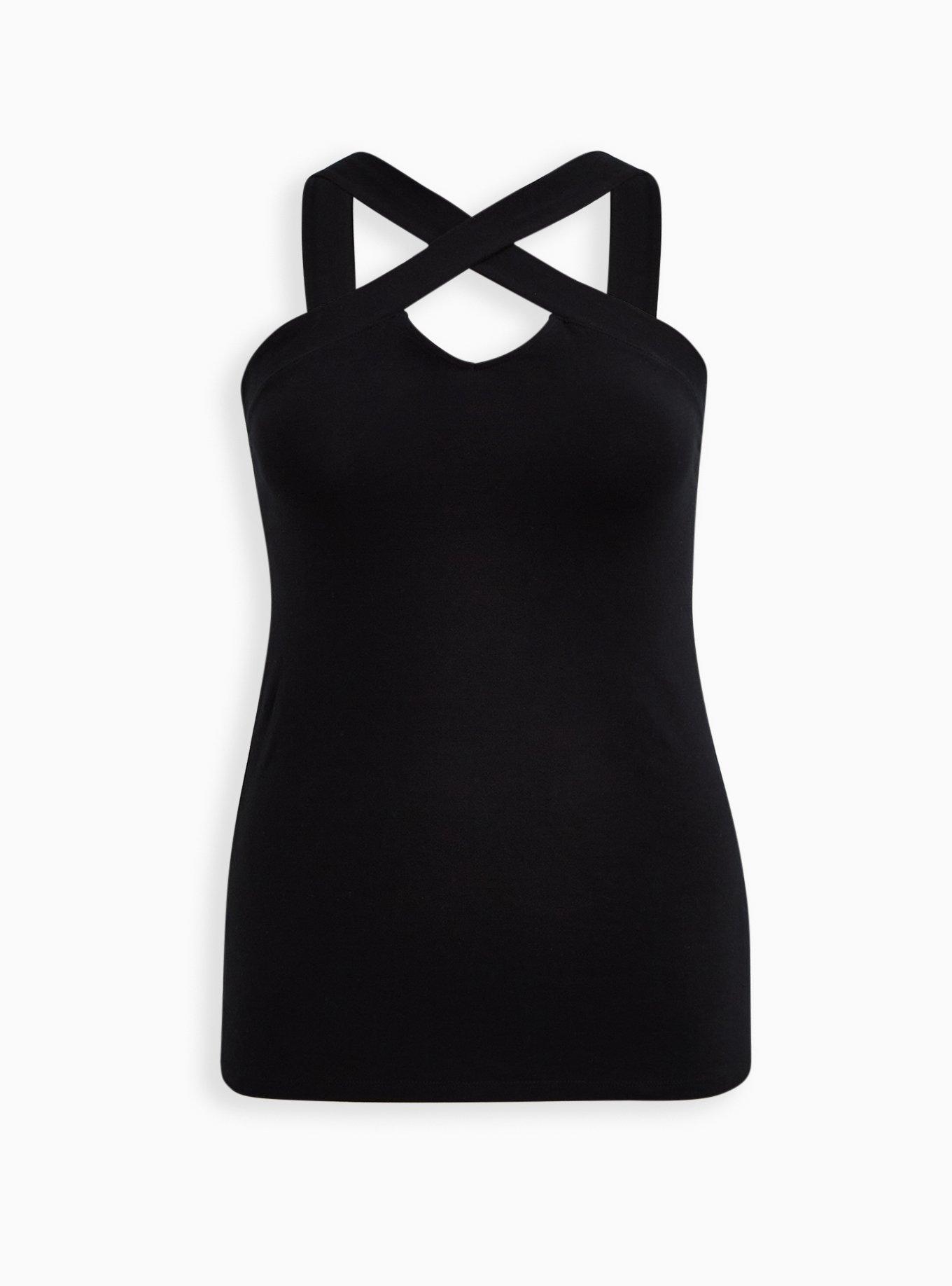 Plus Size - Foxy High Neck Criss Cross Halter Top - Torrid