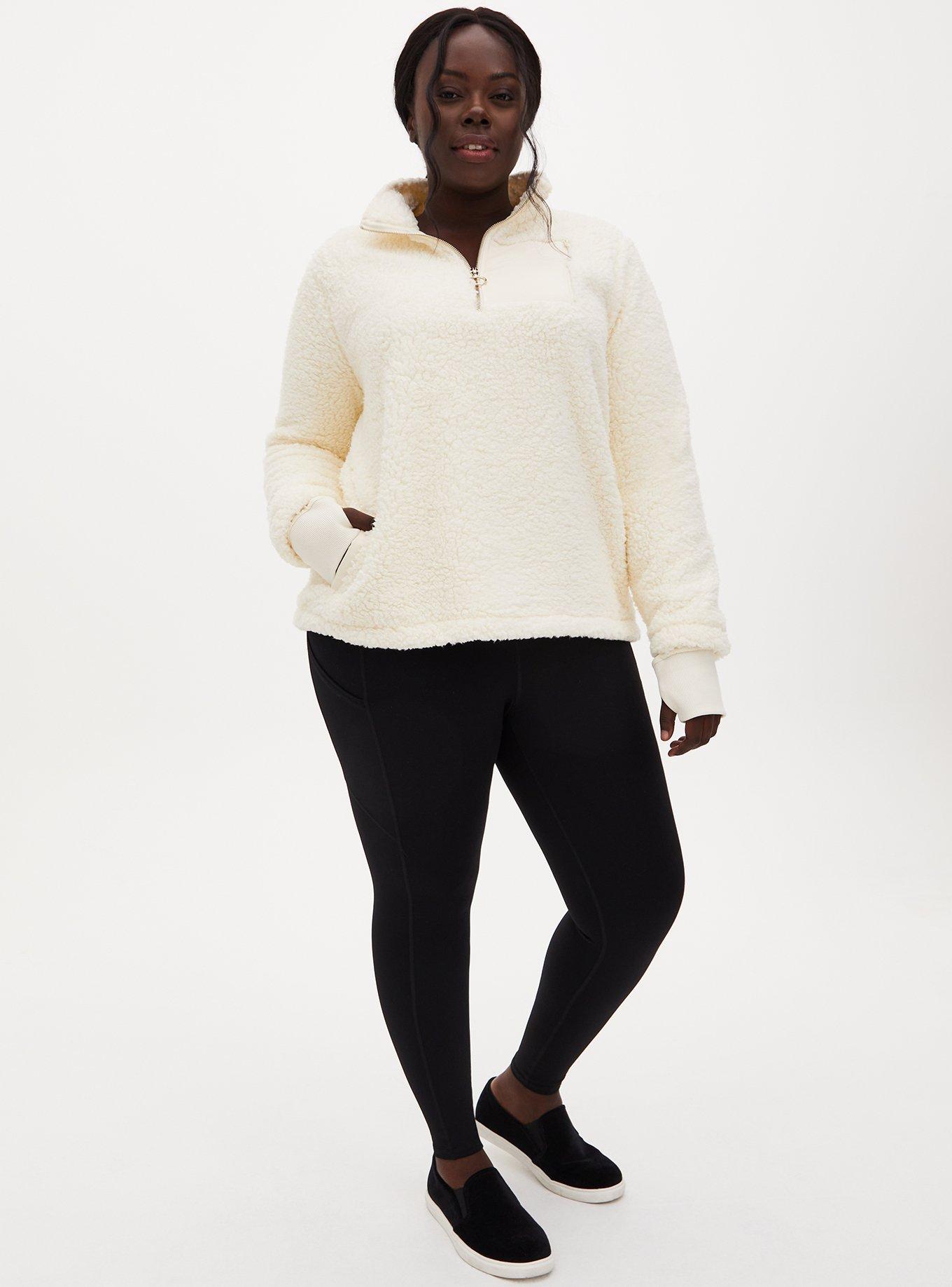 Sherpa Half Zip Active Pullover, WINTER WHITE, alternate