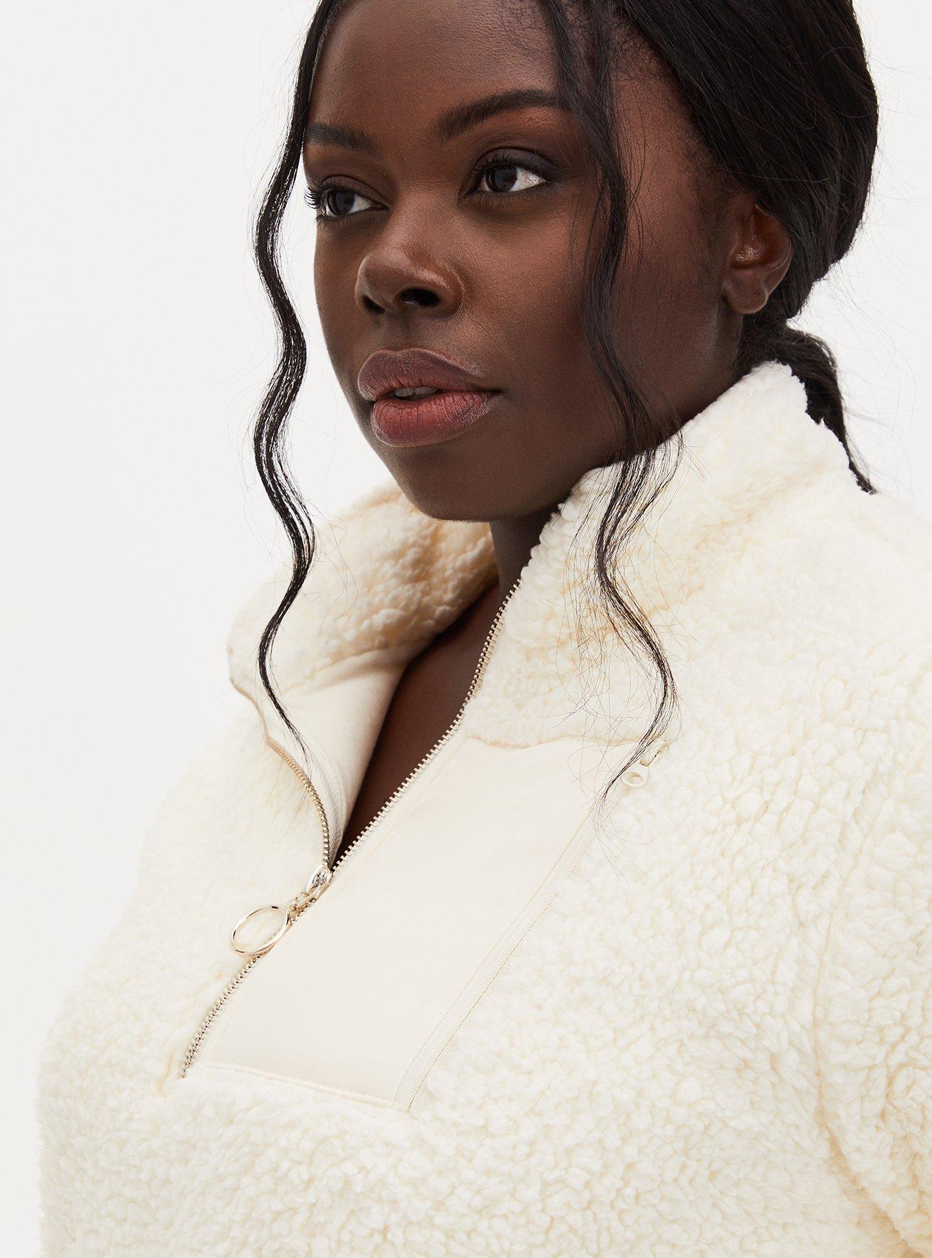 Sherpa Half Zip Active Pullover, WINTER WHITE, alternate