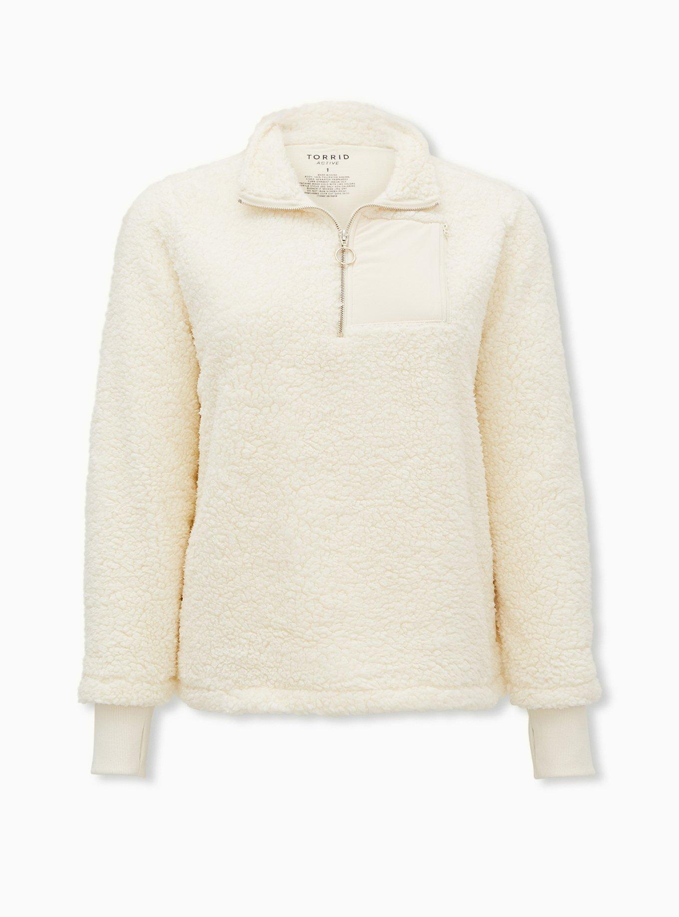 Sherpa Half Zip Active Pullover, WINTER WHITE, hi-res