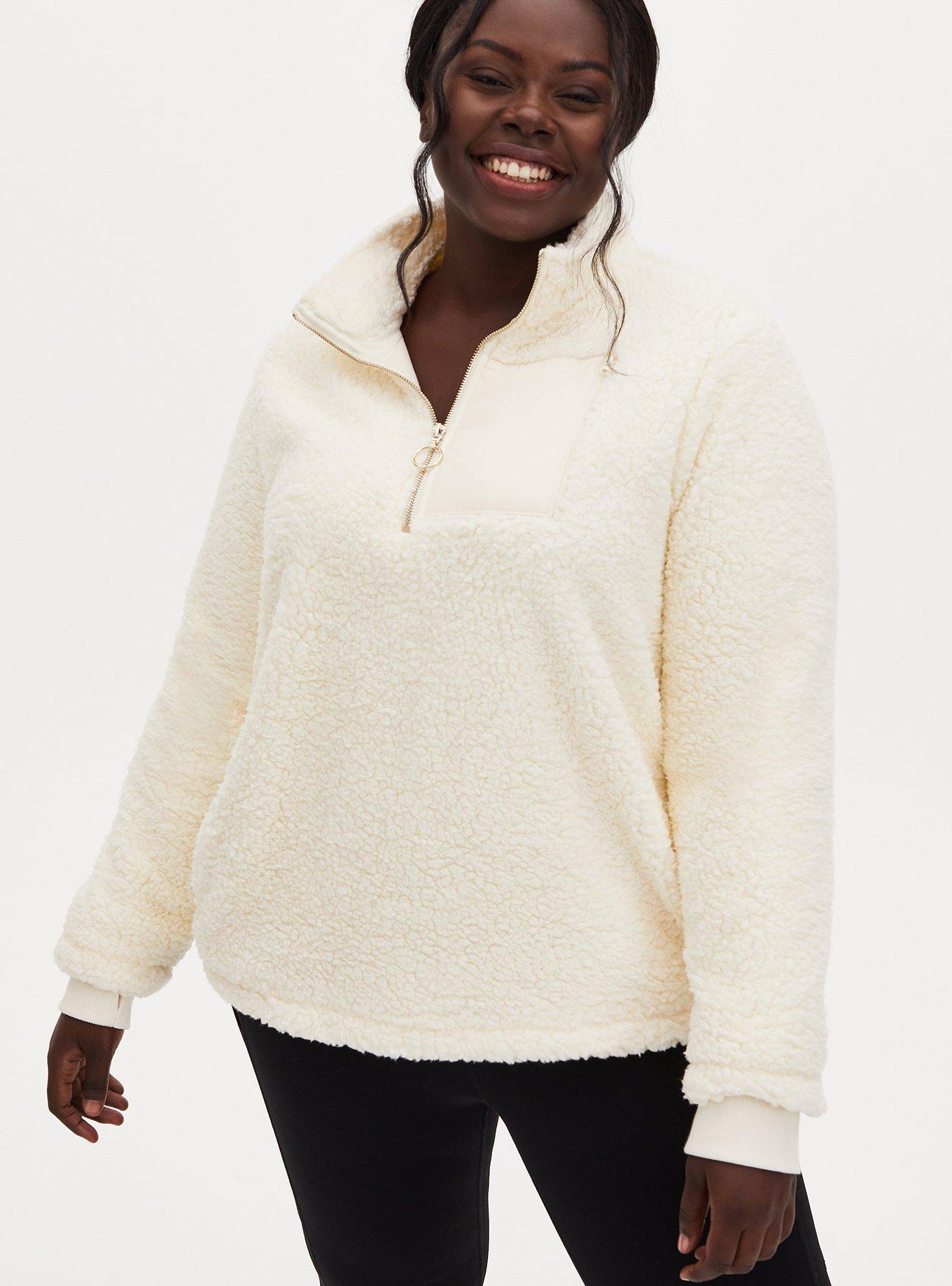 Plus Size Sherpa Half Zip Active Pullover Torrid