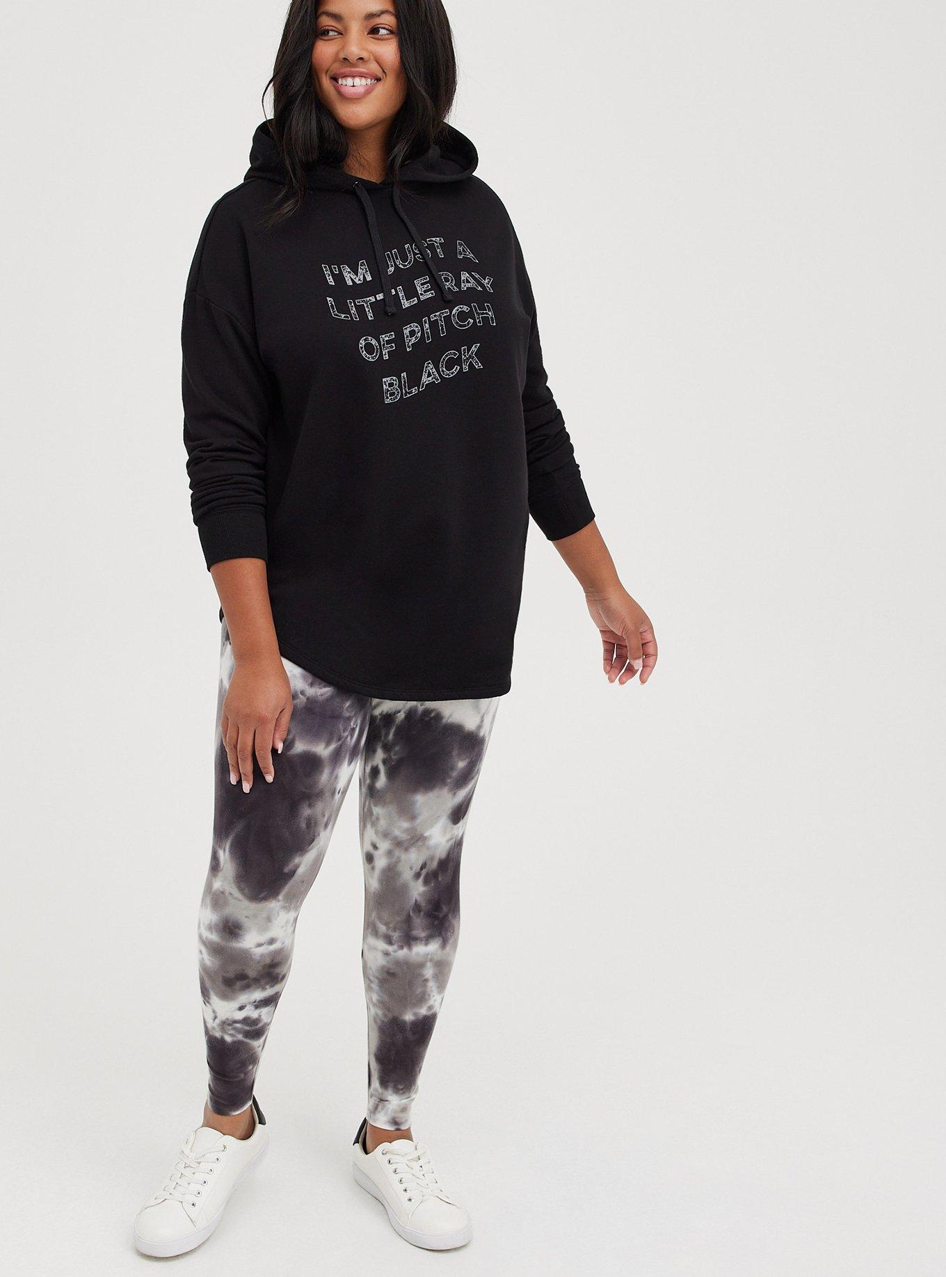 Relaxed Drop Shoulder Hoodie - Cozy Fleece Little Ray Black, DEEP BLACK, alternate