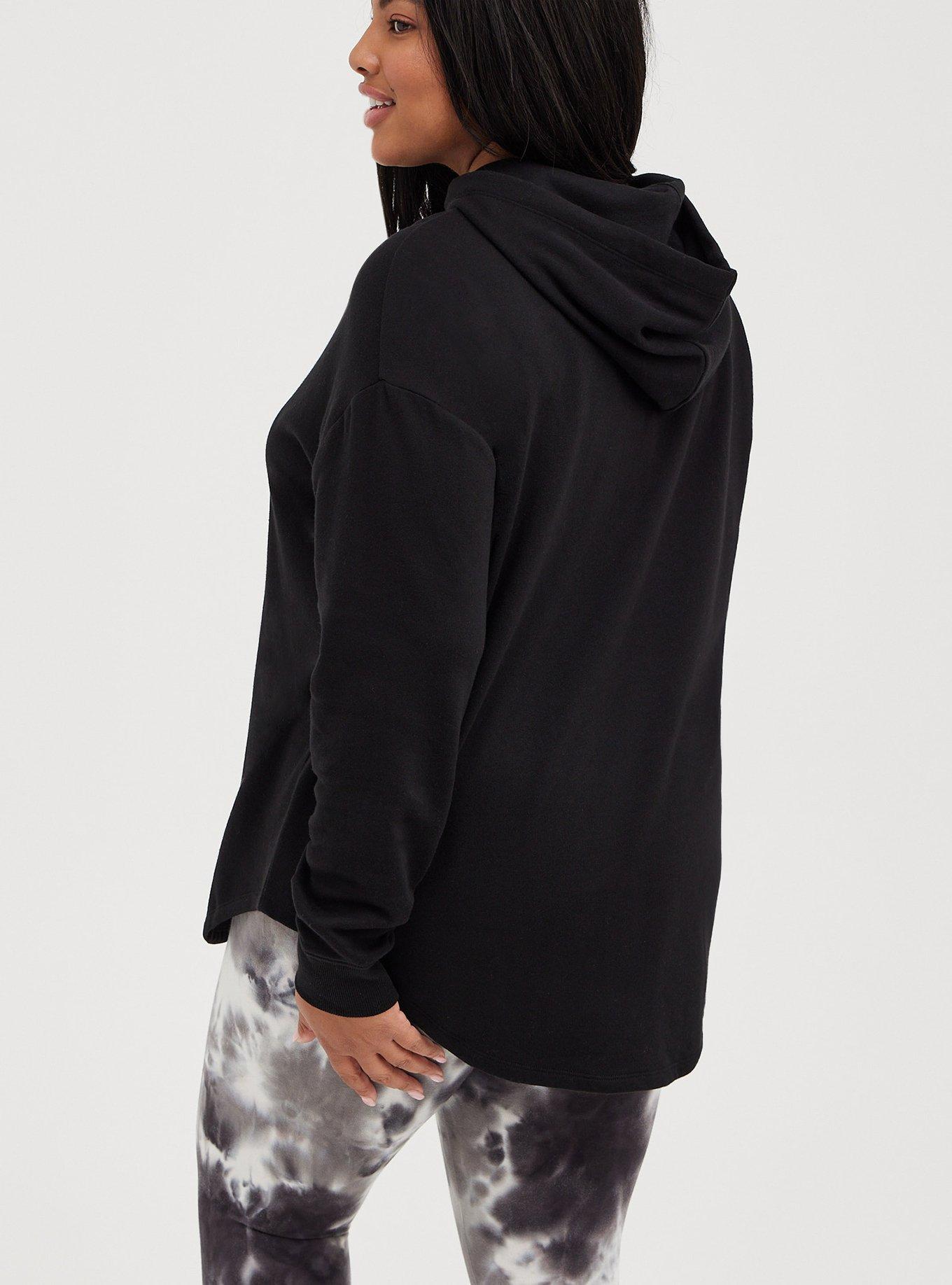 Relaxed Drop Shoulder Hoodie - Cozy Fleece Little Ray Black, DEEP BLACK, alternate