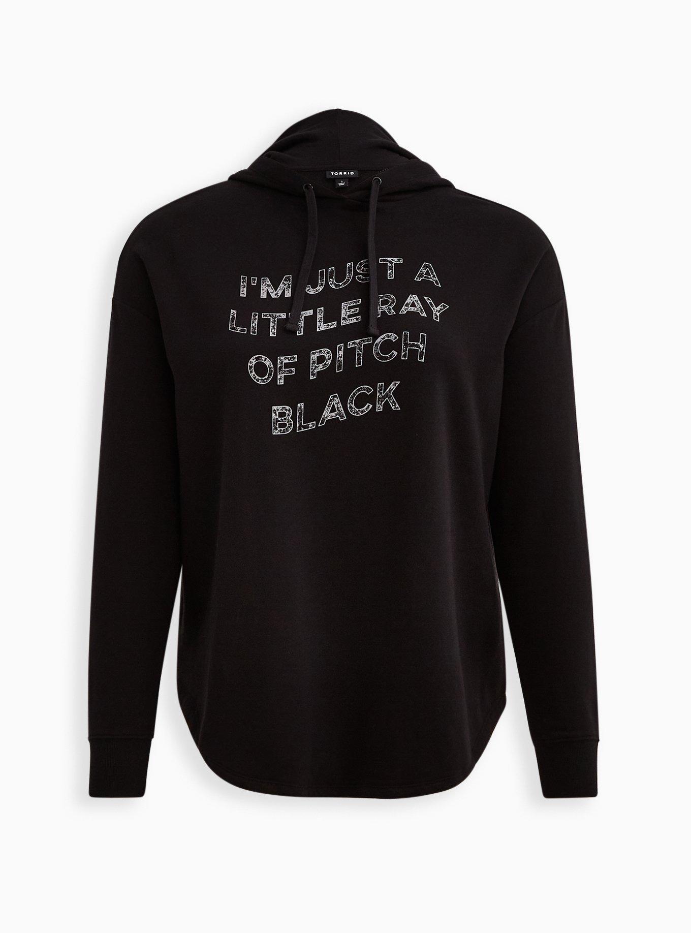 Relaxed Drop Shoulder Hoodie - Cozy Fleece Little Ray Black, DEEP BLACK, hi-res