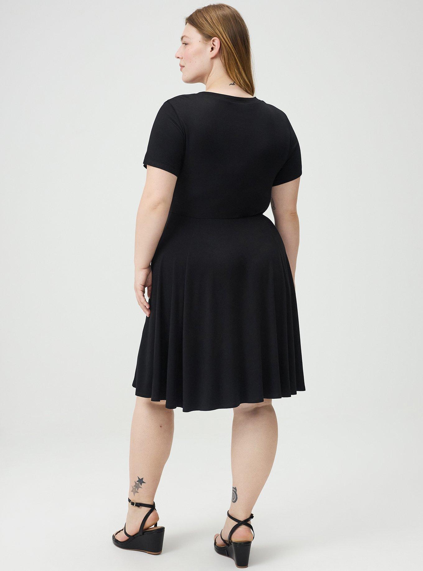 Skater Mini Dress, DEEP BLACK, alternate