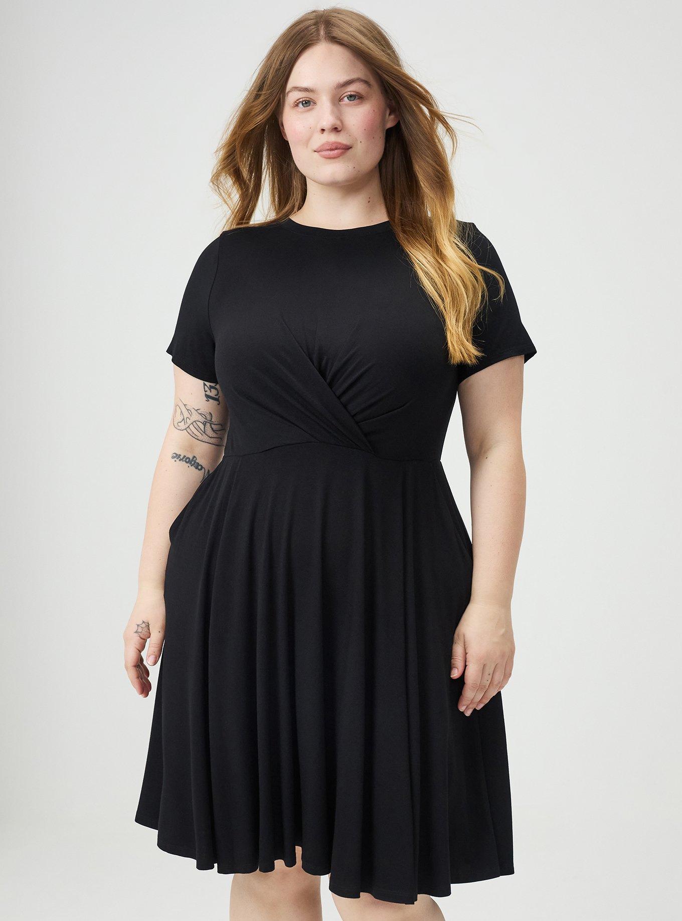 Skater Mini Dress, DEEP BLACK, hi-res