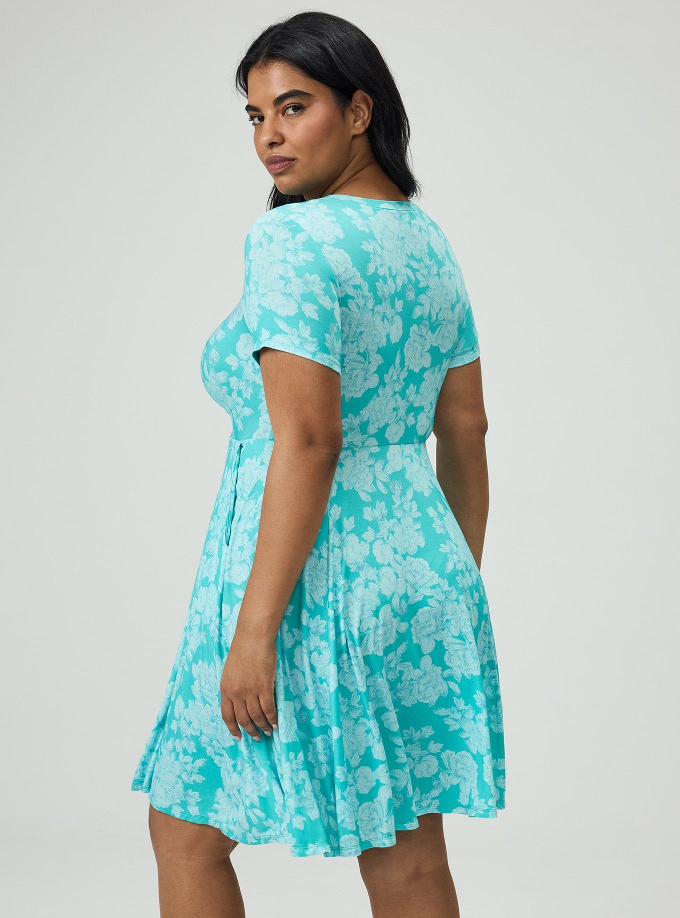 Skater Mini Dress, ANGELS FLORAL TEAL, alternate