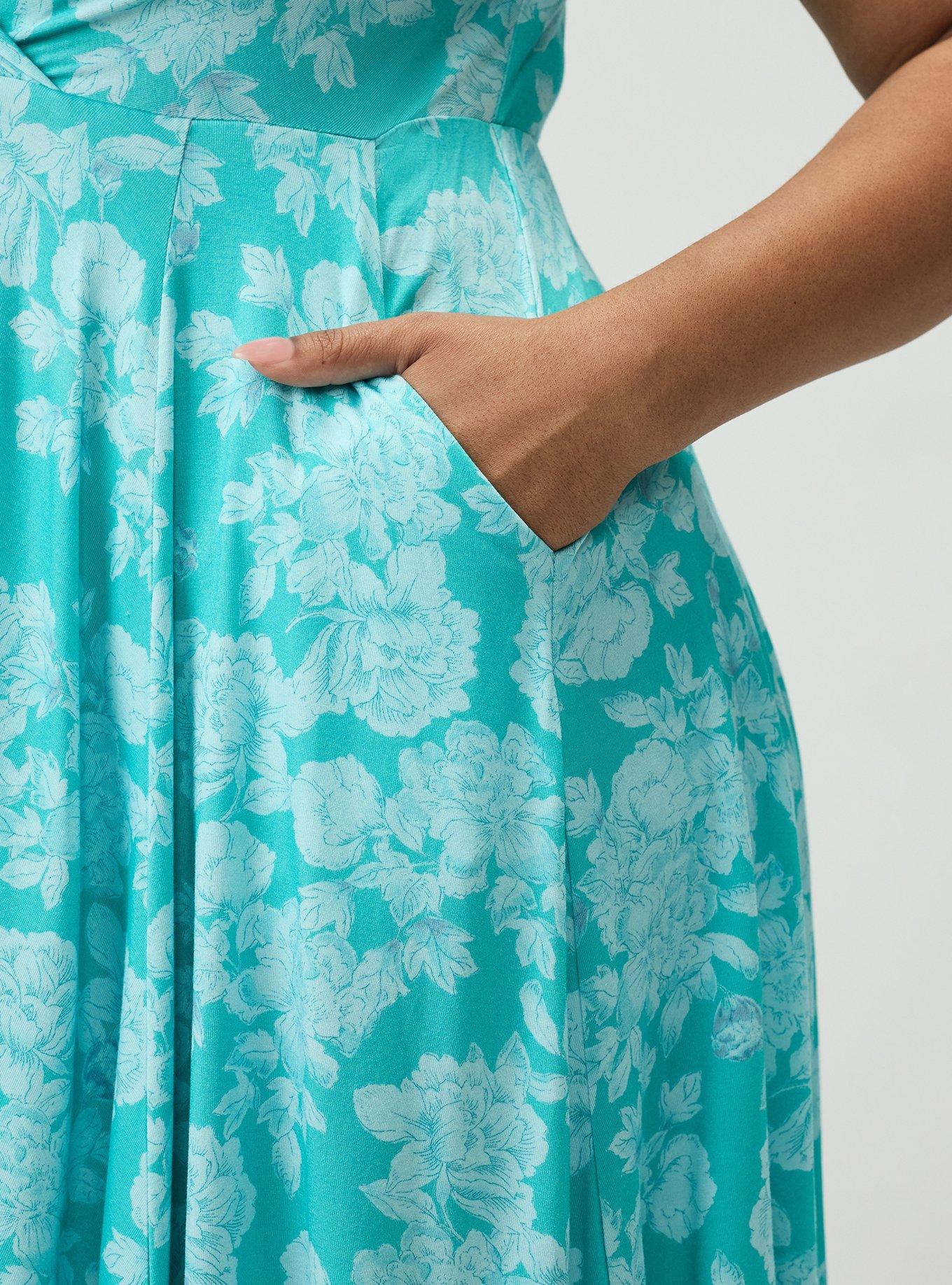 Skater Mini Dress, ANGELS FLORAL TEAL, alternate