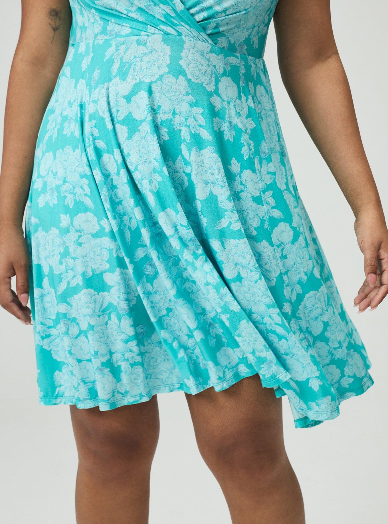 Skater Mini Dress, ANGELS FLORAL TEAL, alternate