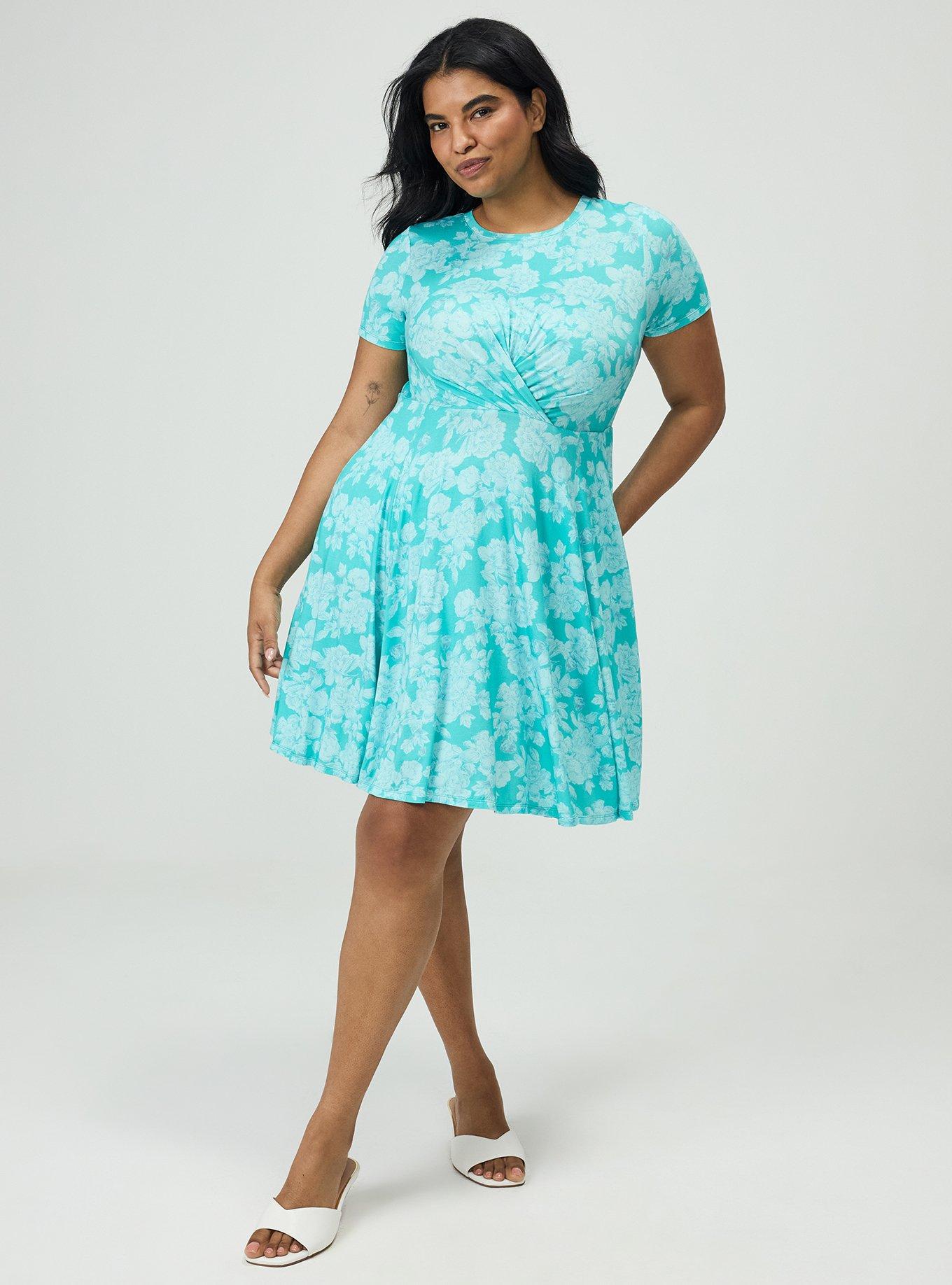 Skater Mini Dress, ANGELS FLORAL TEAL, alternate