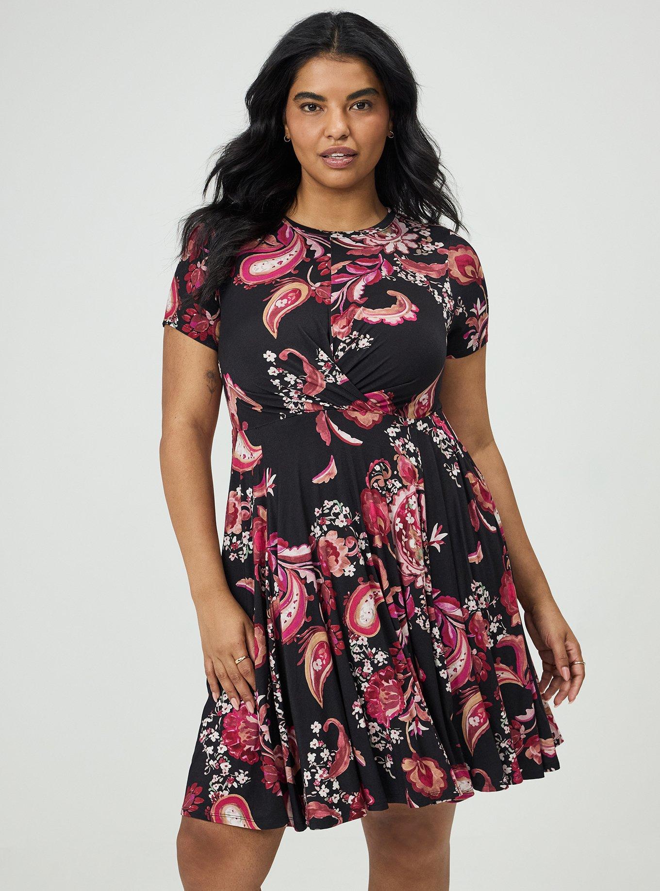 Skater Mini Dress, POP PAISLEY BLACK, alternate