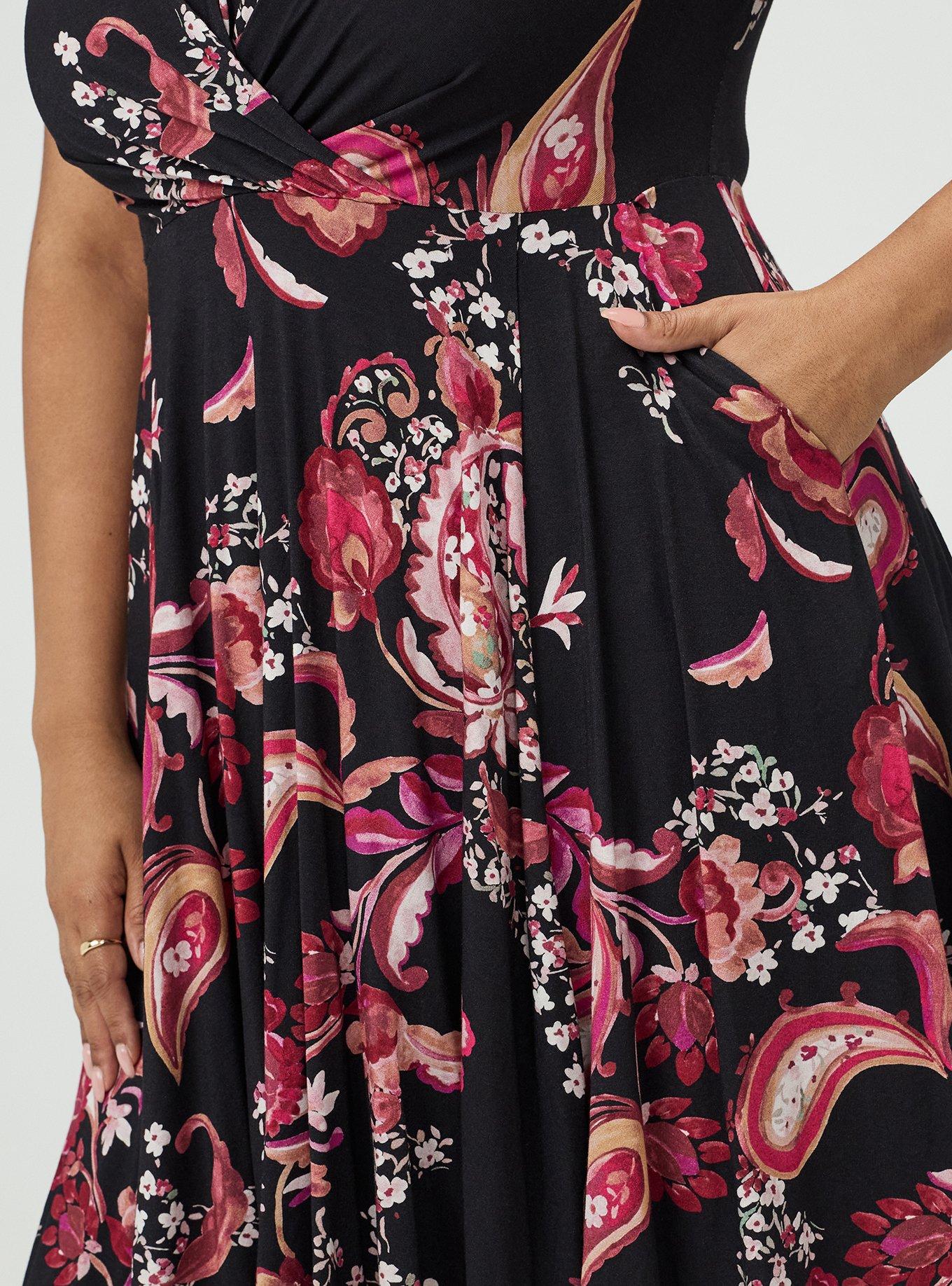 Skater Mini Dress, POP PAISLEY BLACK, alternate