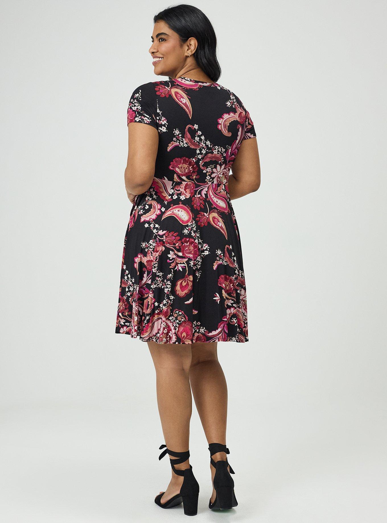 Skater Mini Dress, POP PAISLEY BLACK, alternate