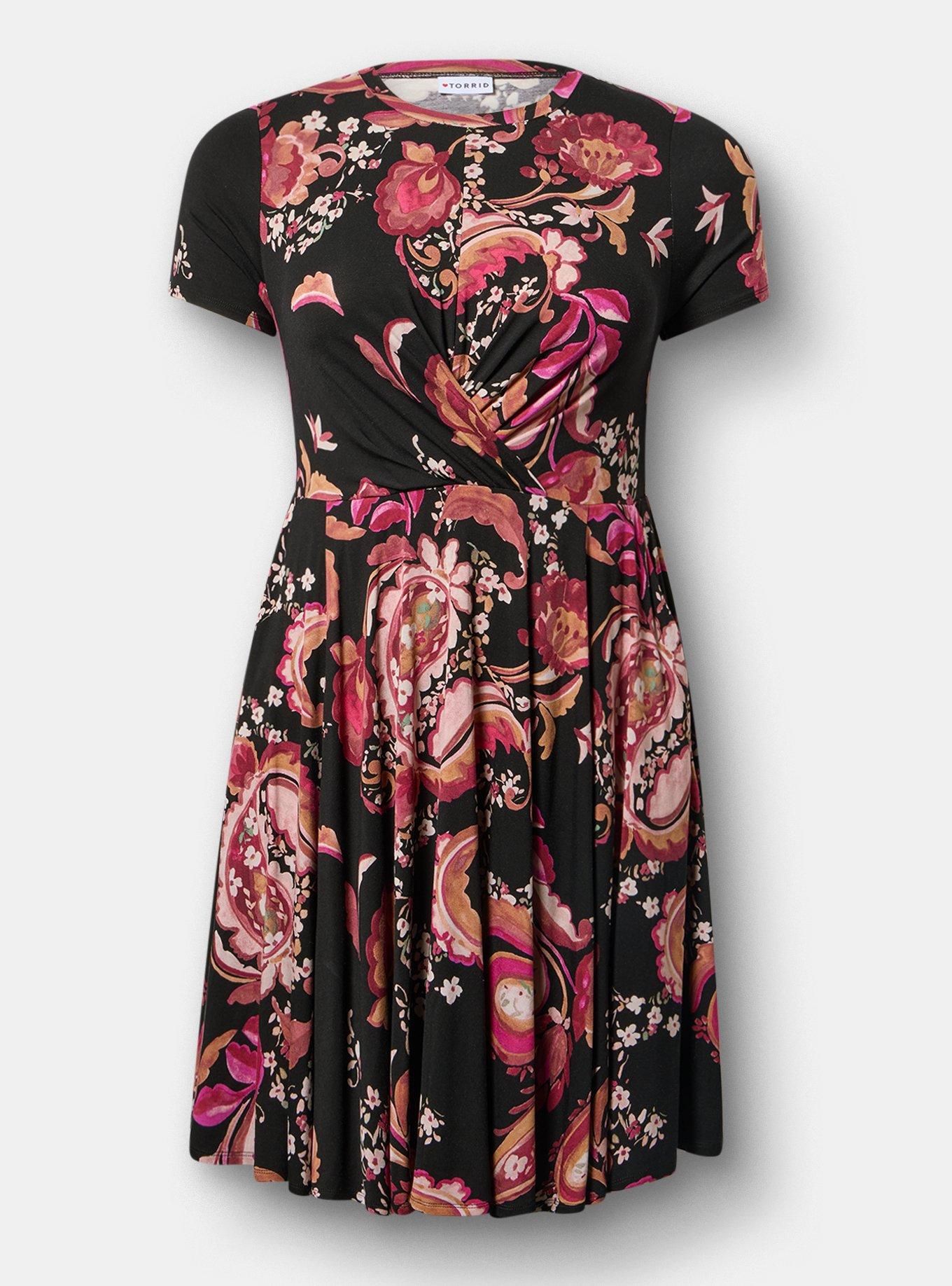 Skater Mini Dress, POP PAISLEY BLACK, hi-res