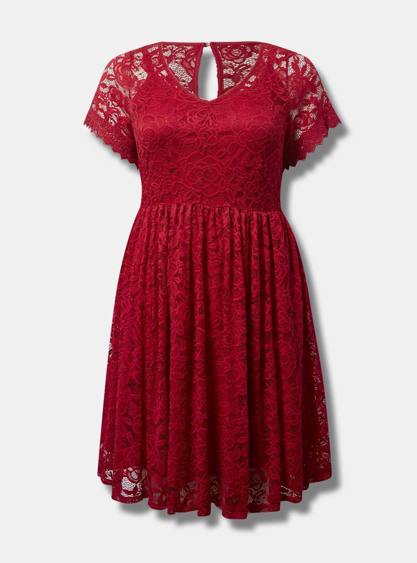 Lace skater outlet dress plus size