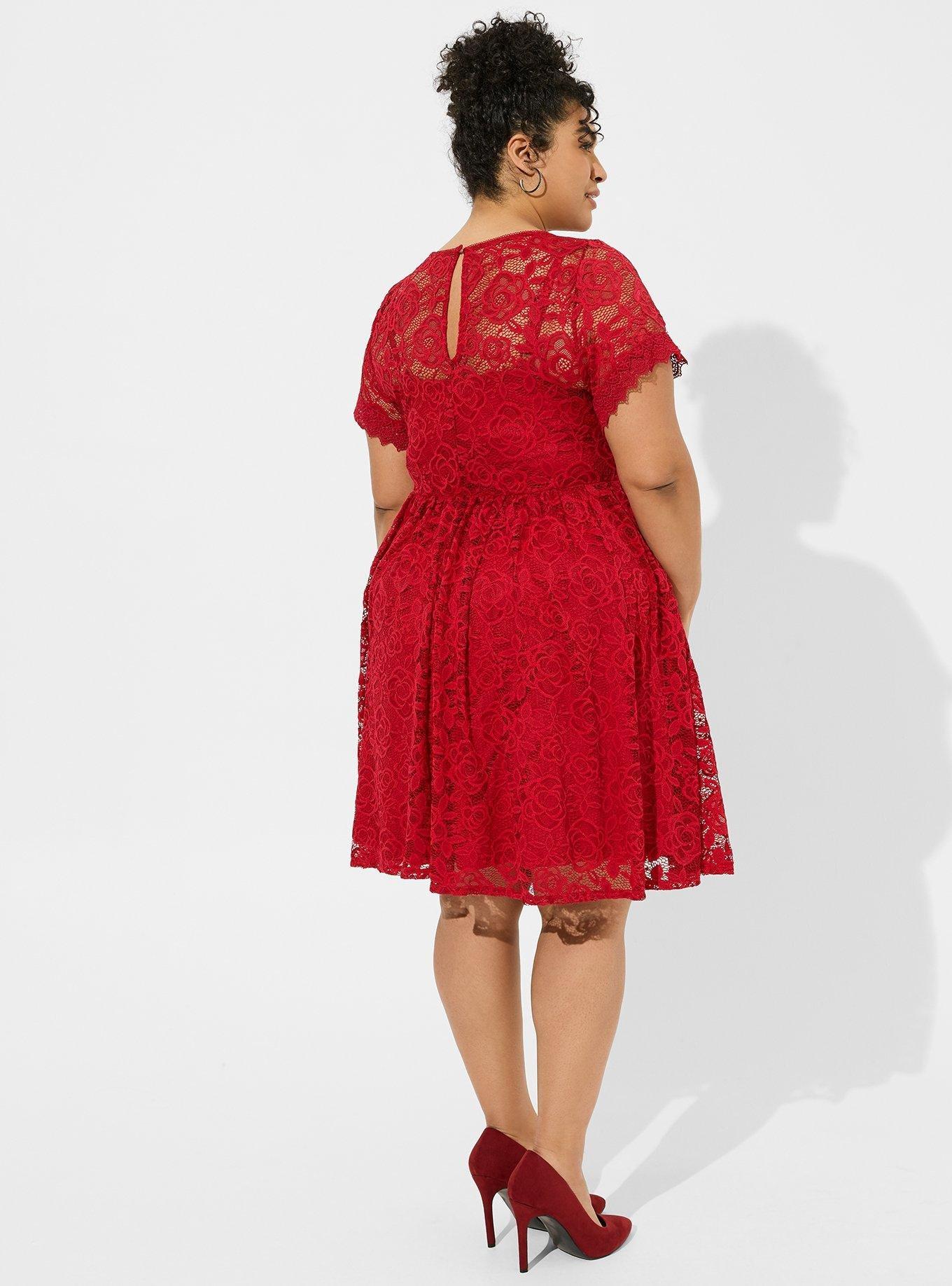 Plus lace skater clearance dress