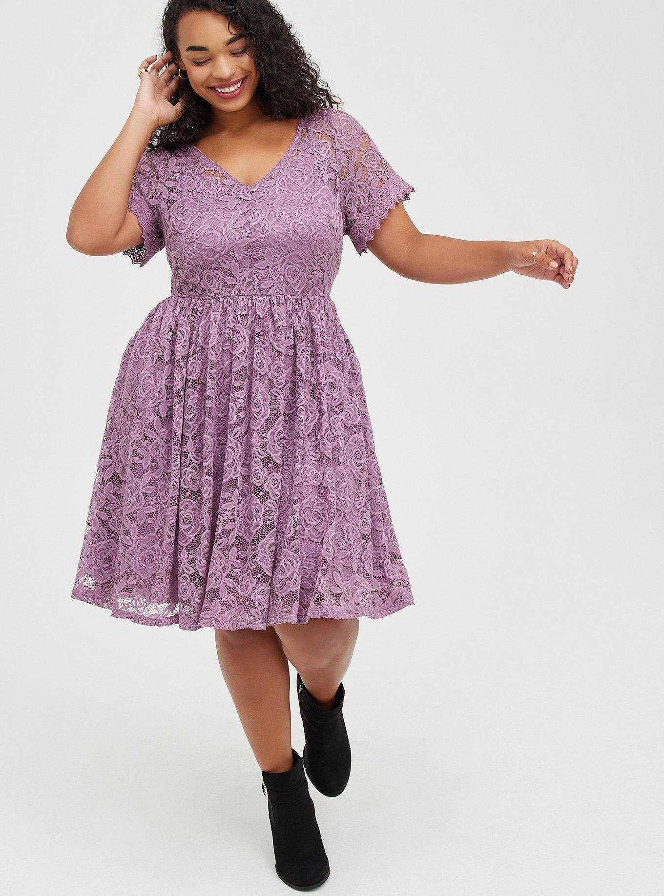 Plus Size Mini Lace Skater Dress Torrid