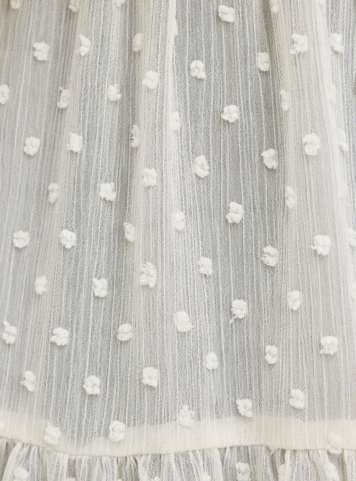 Plus Size Tiered Ruffle Kimono - Clip Dot Cream, BIRCH, alternate