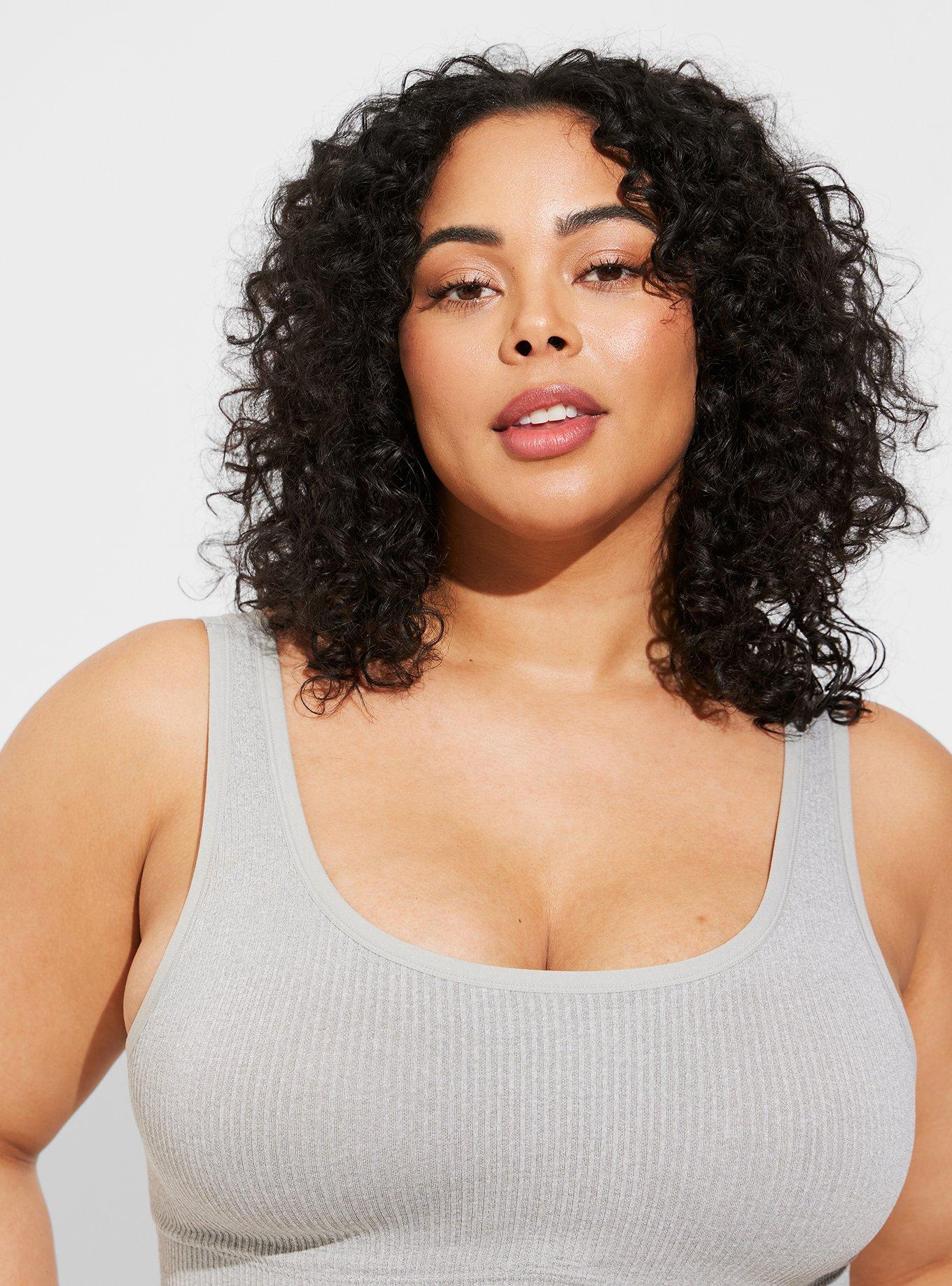 TORRID Scoop Neck Seamless Bralette - Ribbed Heather Grey