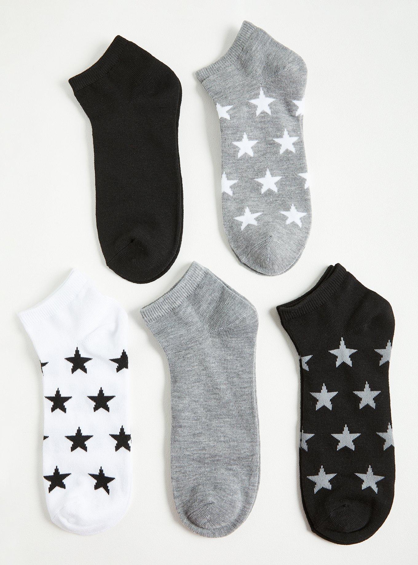 Plus Size Multi Stars Ankle Socks - Pack of 5, MULTI, alternate