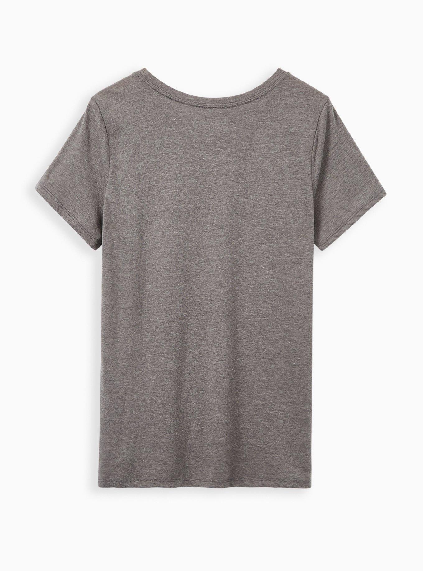 Plus Size Slim Fit Crew Tee &ndash; Barbie Afro Grey, MEDIUM HEATHER GREY, alternate