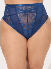 Strappy Studded Lace Thong Panty, ESTATE BLUE, alternate
