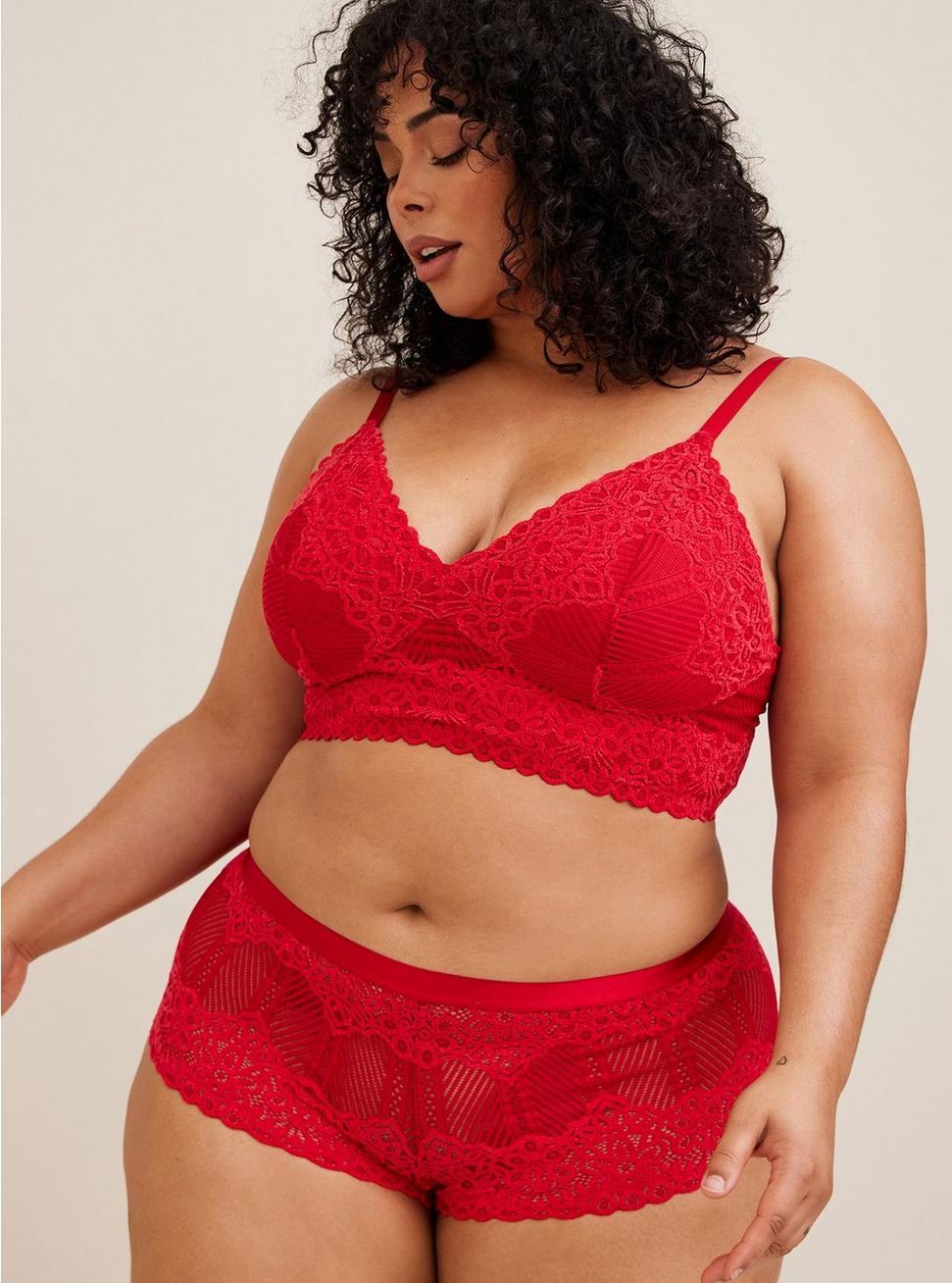 Chenille Lace Mid-Rise Cheeky Panty, JESTER RED, hi-res