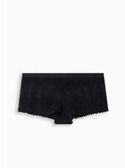 Chenille Lace Mid-Rise Cheeky Panty, RICH BLACK, hi-res