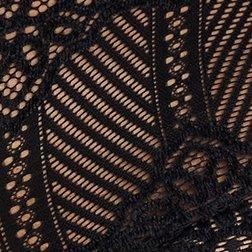 Chenille Lace Mid-Rise Cheeky Panty, RICH BLACK, swatch
