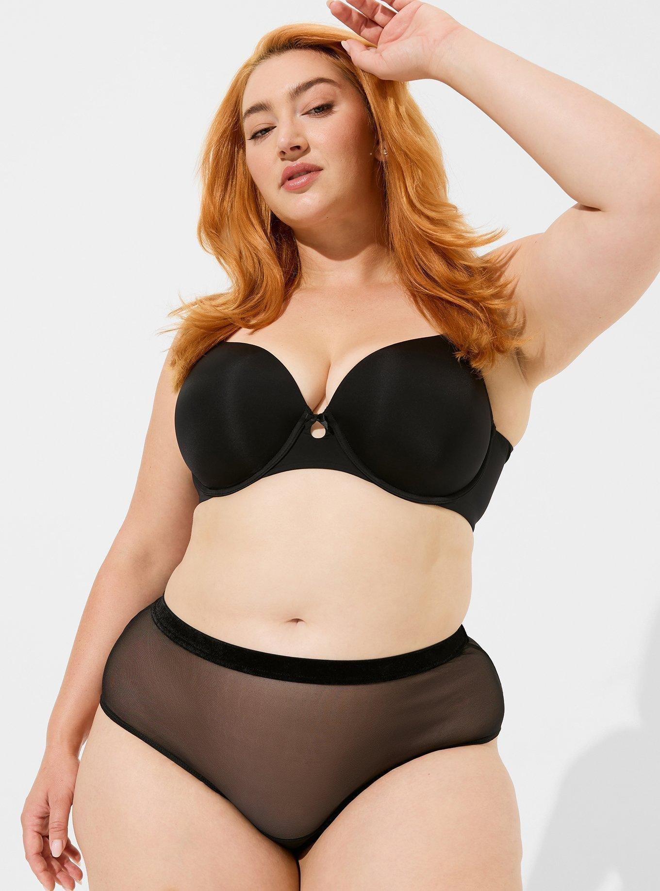 Marabou Cut Out Cheeky Panty - Mesh Black, RICH BLACK, alternate