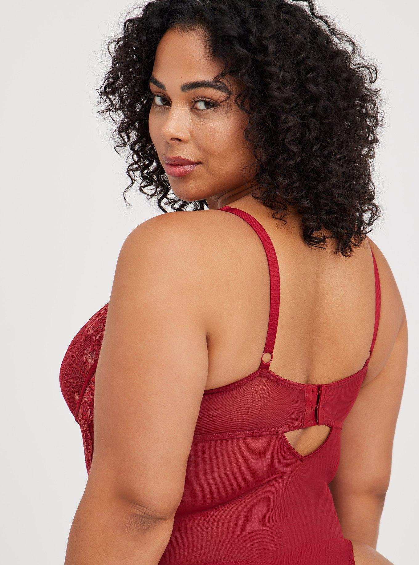 Torrid Plus Red & Gold Unlined Lace Underwire Bralette 4X NWT