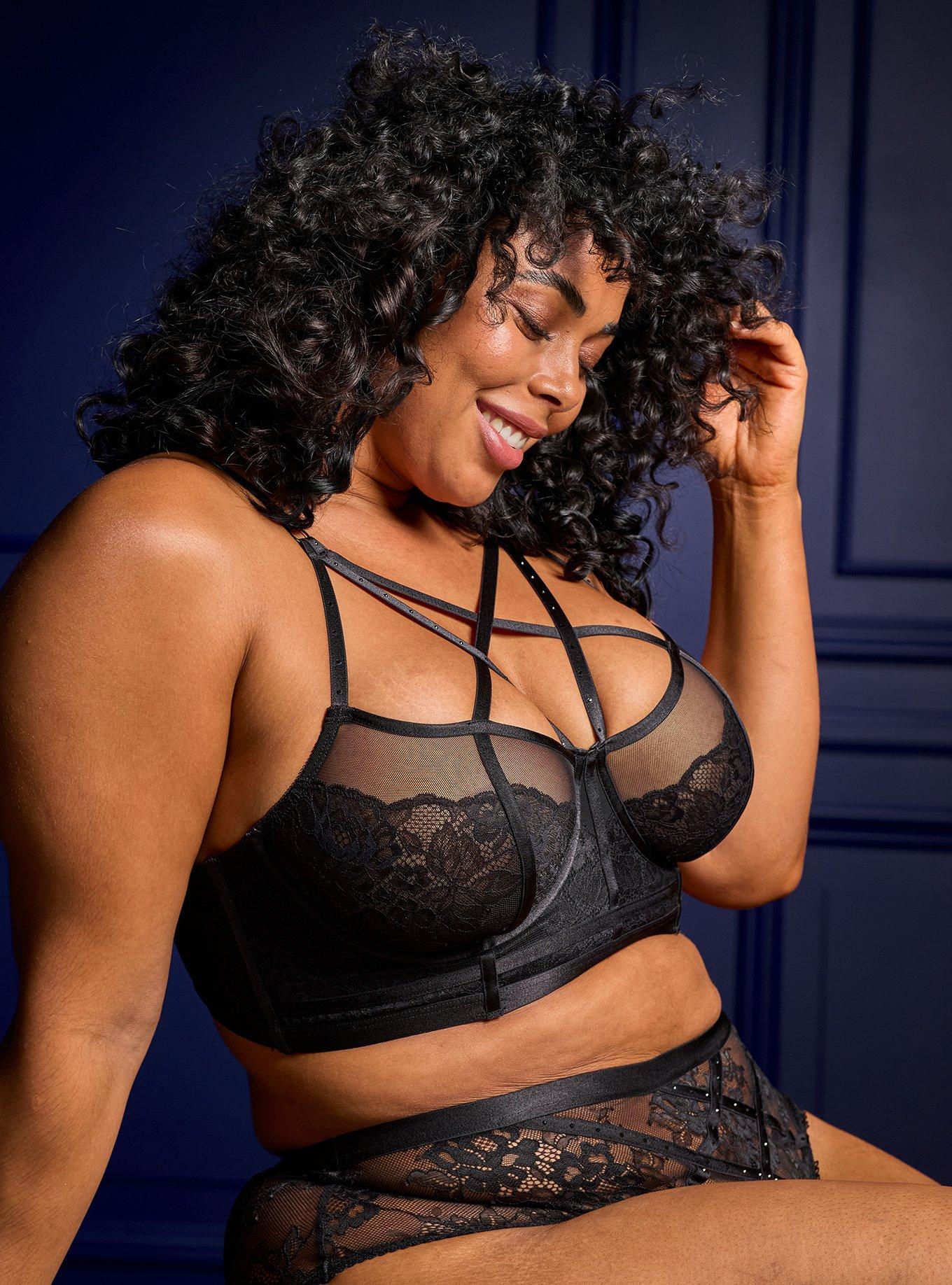 Plus Size - Strappy Studded Lace Underwire Bra - Torrid