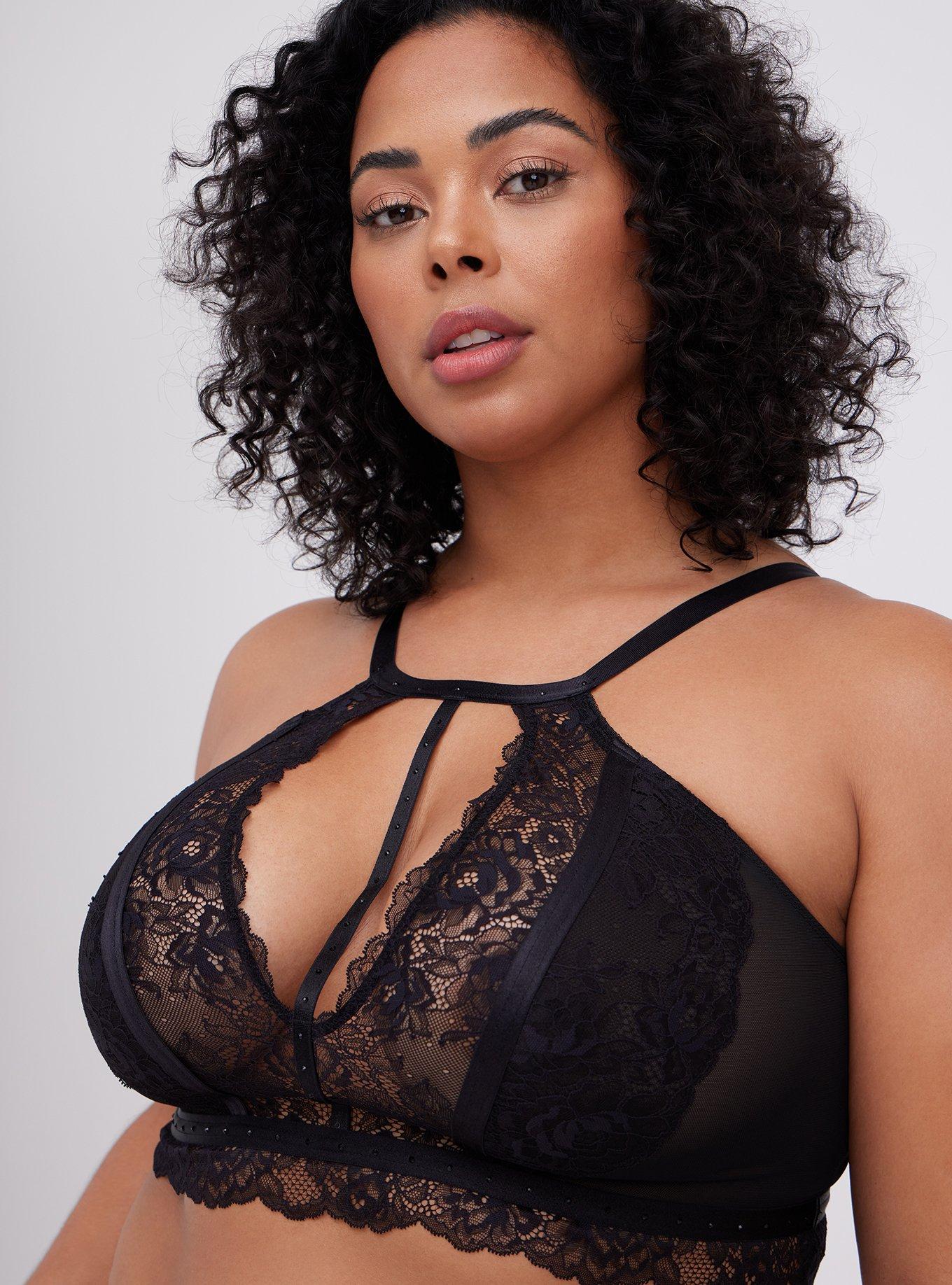 Strappy Lace Padded Bralette / Crop Top by Wishlist- Black - Miss Monroe  Boutique