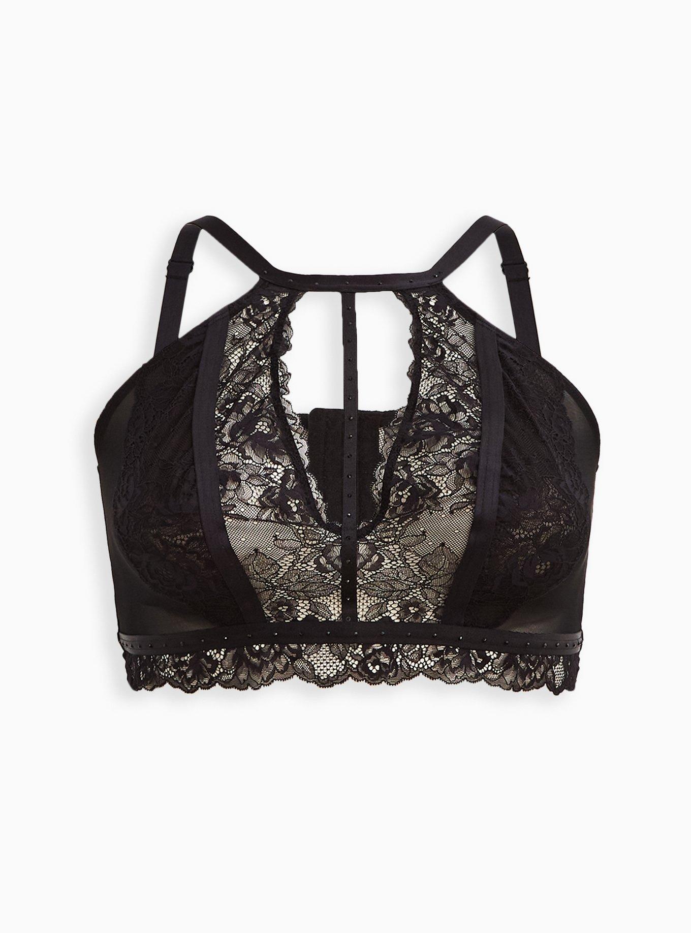 Plus Size - Strappy Studded Lace Wire-Free Bralette - Torrid