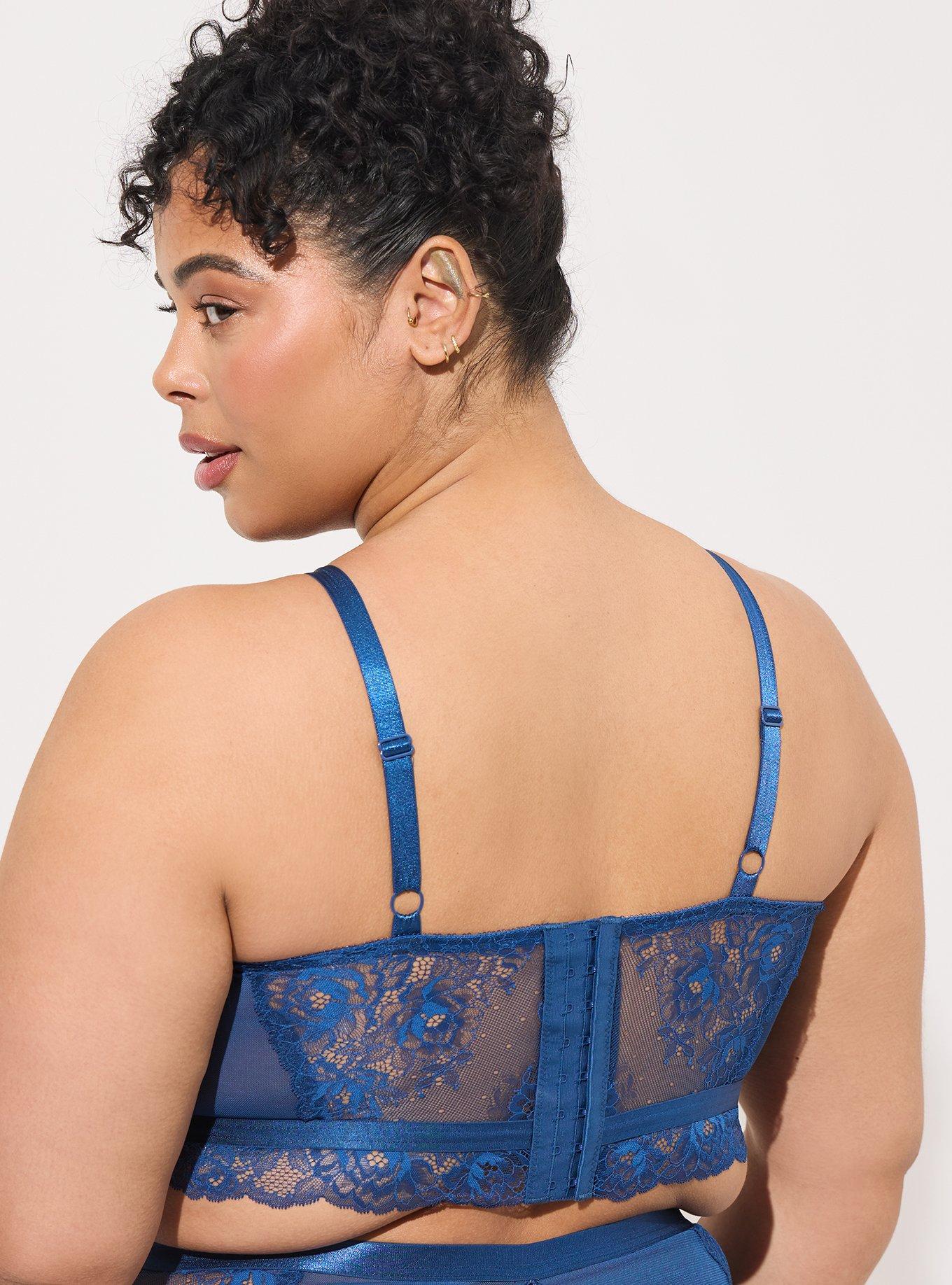 torrid, Intimates & Sleepwear, Torrid Blue Strappy Studded Lace Wirefree  Bralette Size