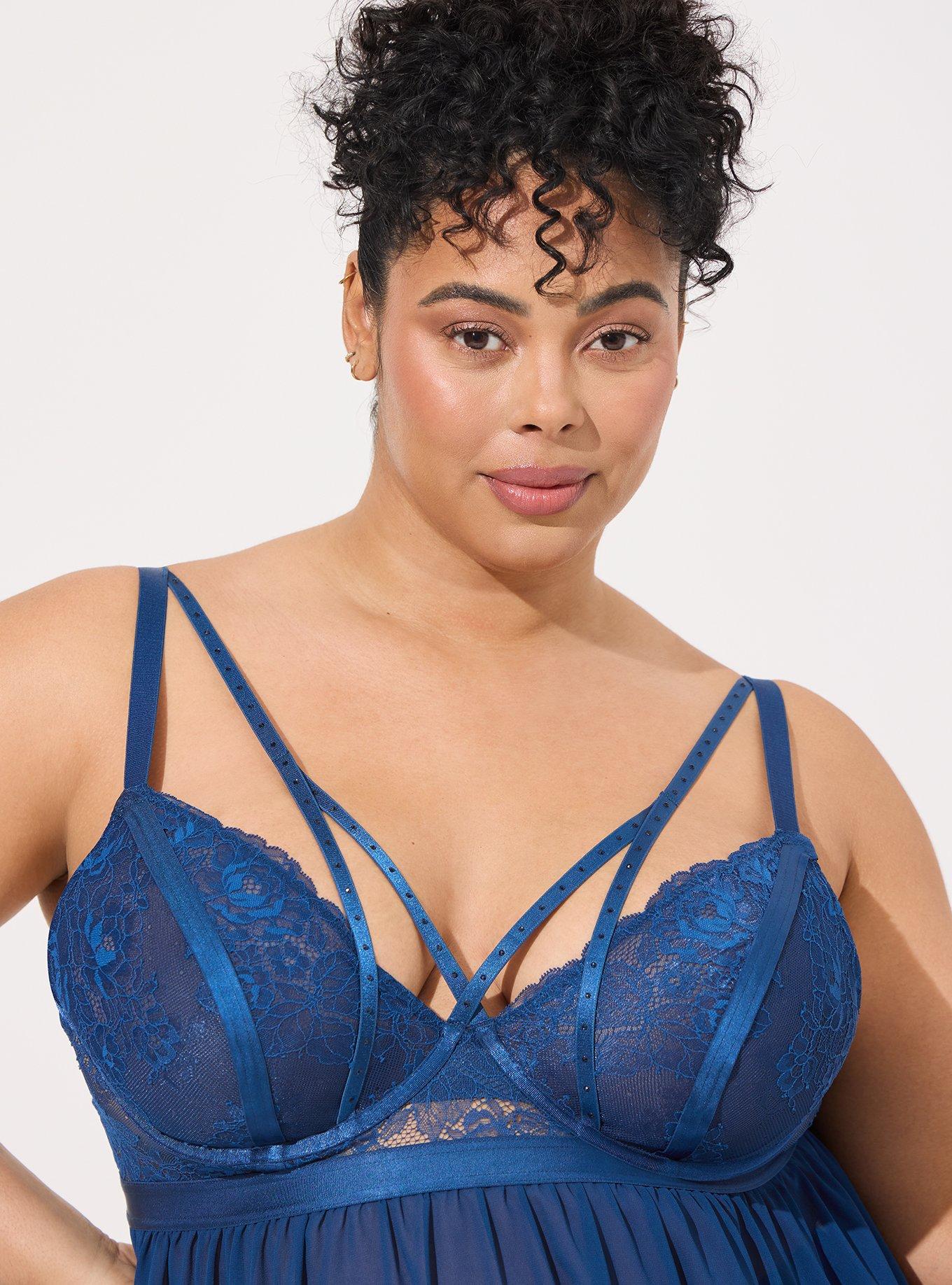 Plus Size - Strappy Studded Lace Bodysuit - Torrid