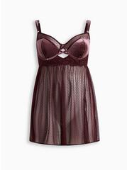 Velour And Lace Babydoll, WINETASTING, hi-res