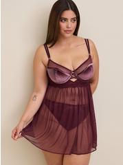 Velour And Lace Babydoll, WINETASTING, hi-res