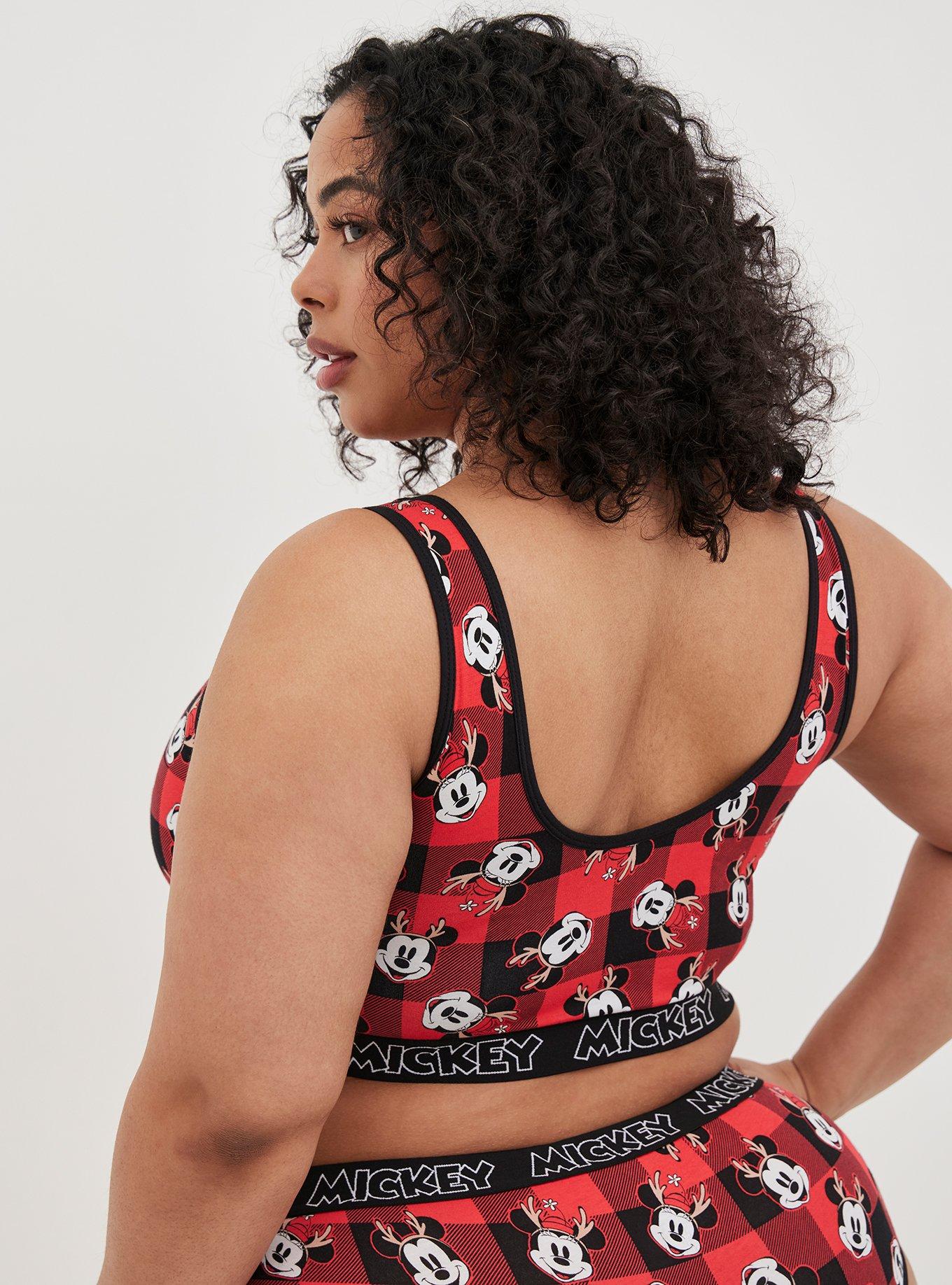 Plus Size Scoop Bralette - Disney Mickey Mouse Buffalo Plaid, MULTI PRINT, alternate