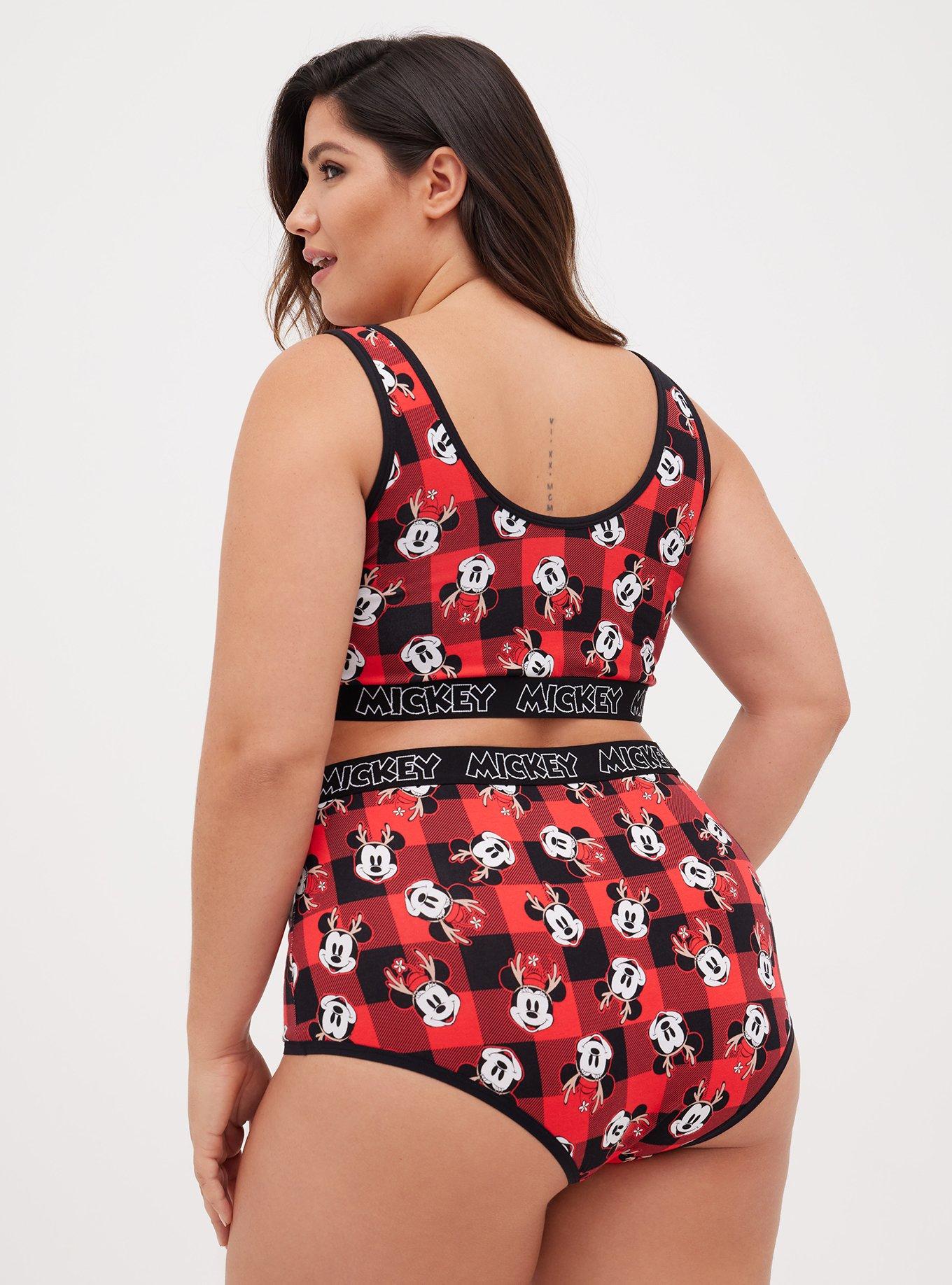 Plus Size Scoop Bralette - Disney Mickey Mouse Buffalo Plaid, MULTI PRINT, alternate
