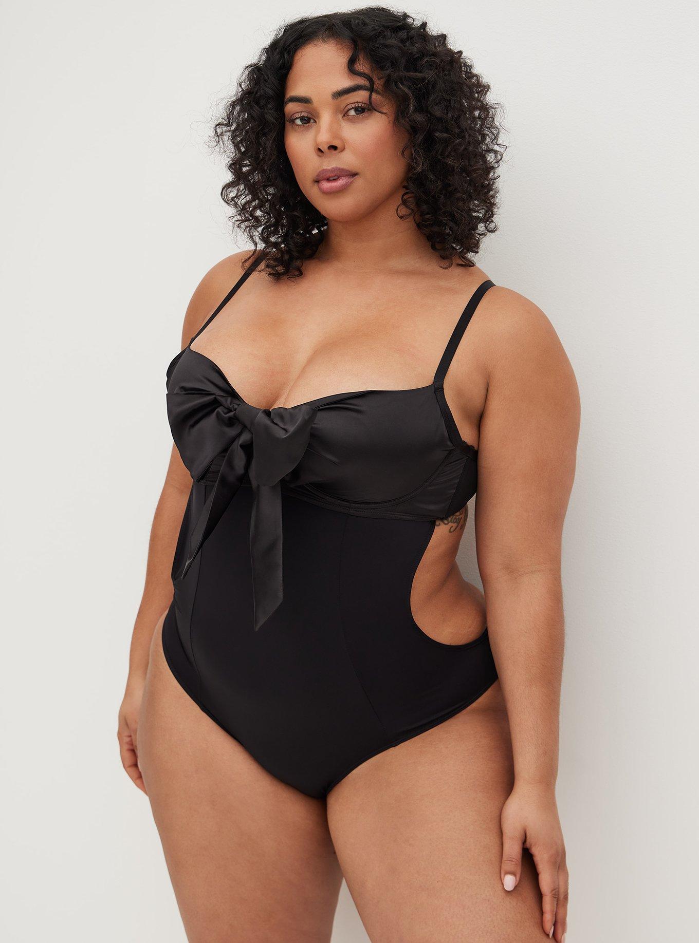 Plus Size Big Bow Satin Bodysuit Torrid