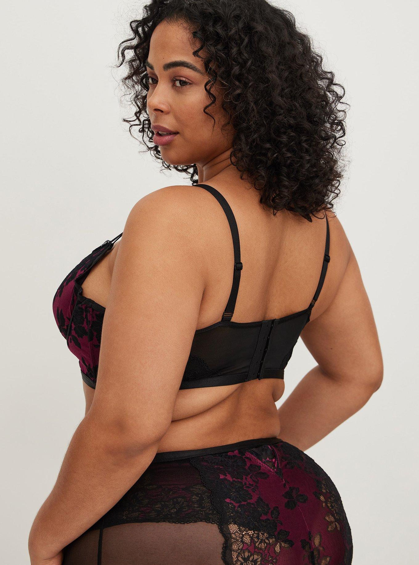 Plus Size Two Tone Lace Underwire Bra, NAVARRA, alternate