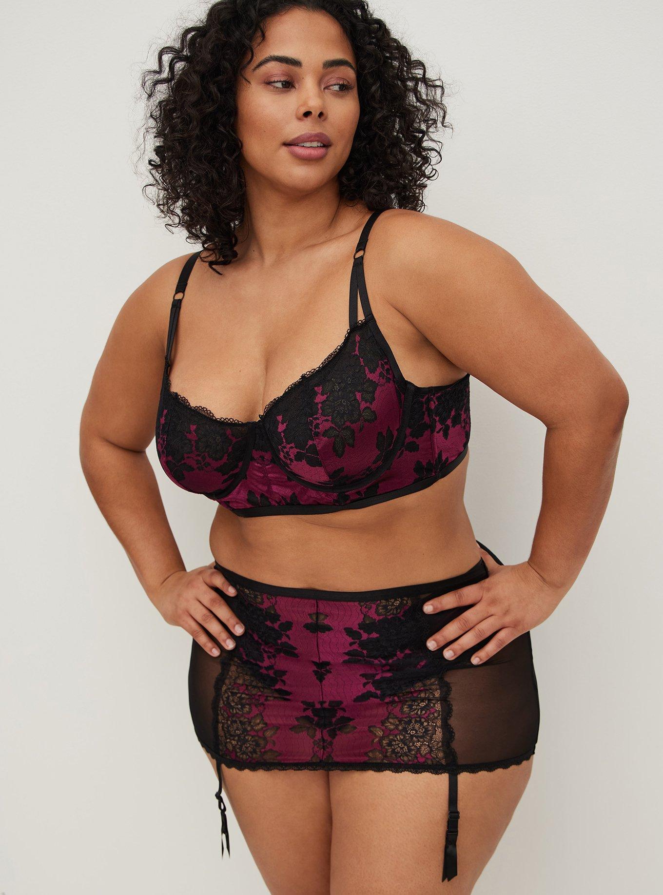 Two Tone Lace Underwire Bra, , hi-res