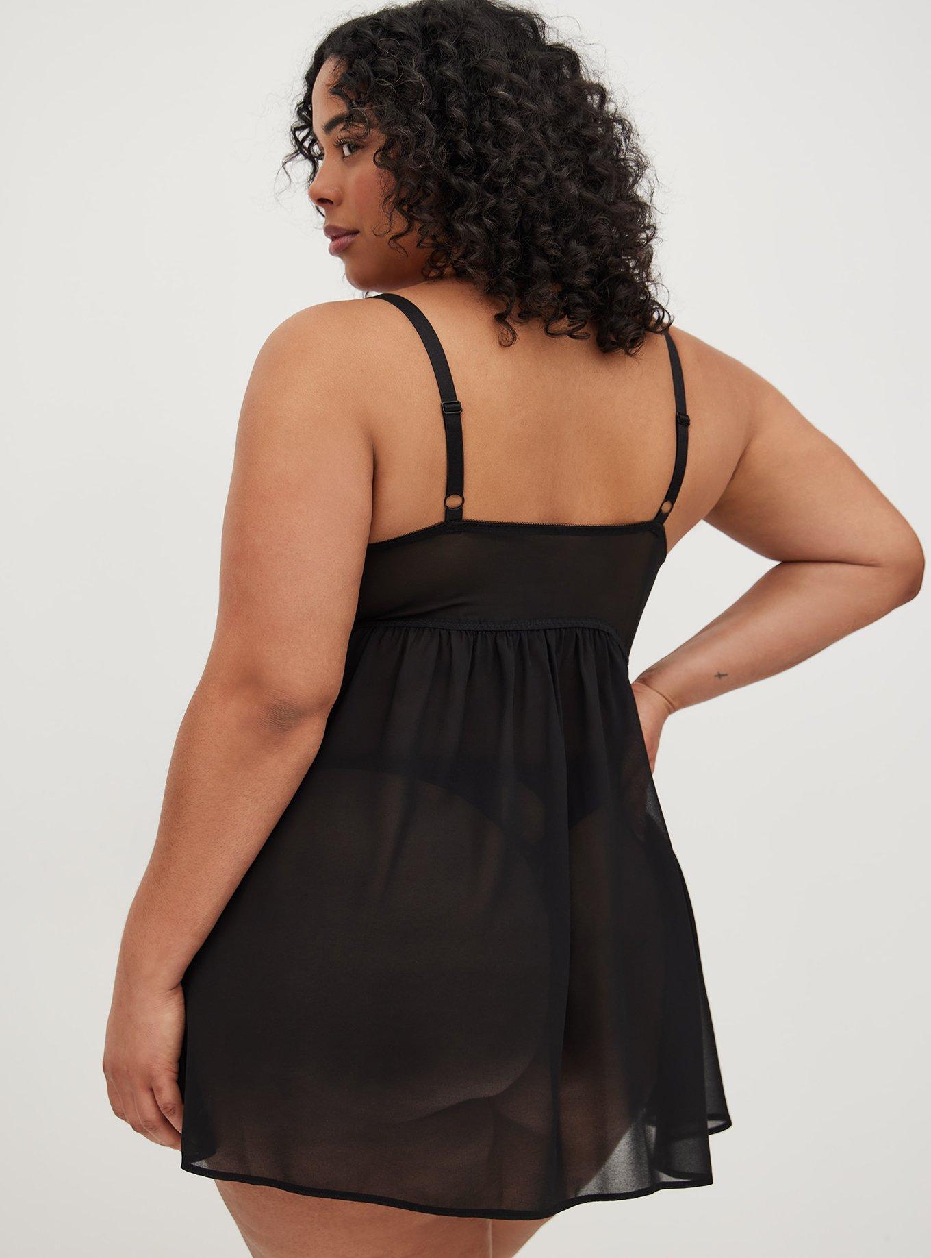 Plus Size Babydoll Top - Triangle Embroidered Hearts Pink, MULTI COLOR, alternate