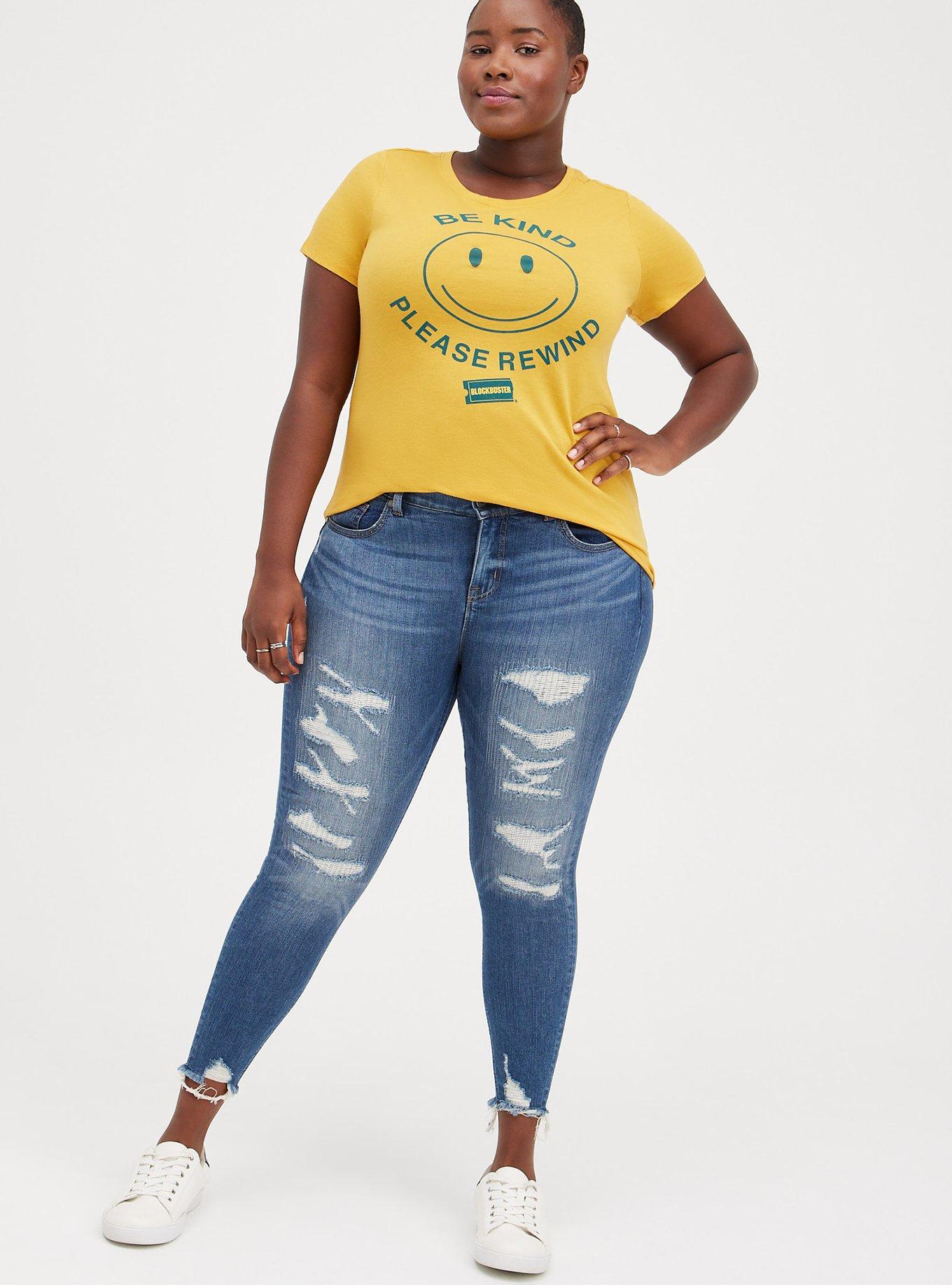Plus Size Slim Fit Crew Tee - Signature Jersey Blockbuster Yellow , SUNDRESS, alternate