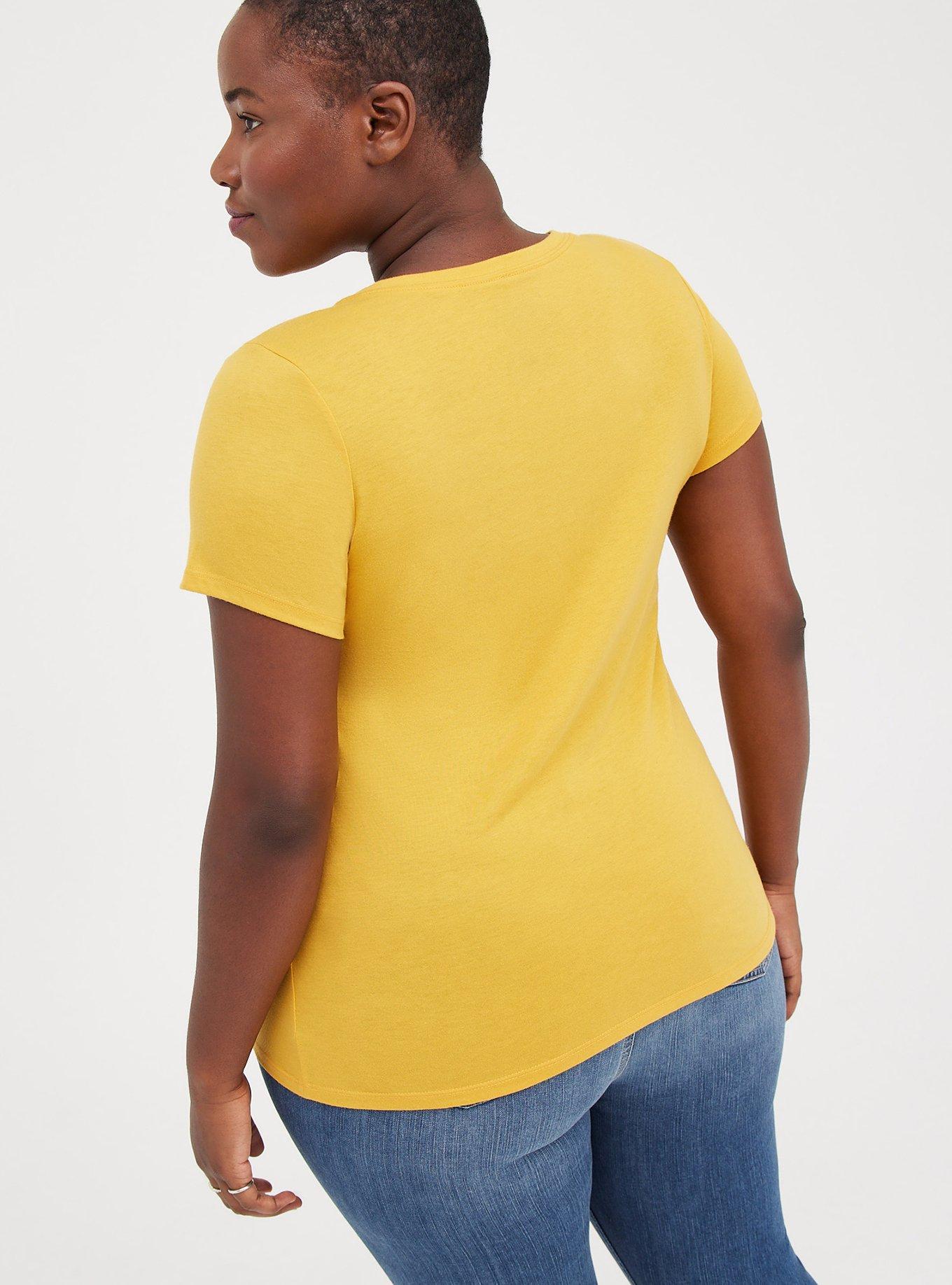 Plus Size Slim Fit Crew Tee - Signature Jersey Blockbuster Yellow , SUNDRESS, alternate